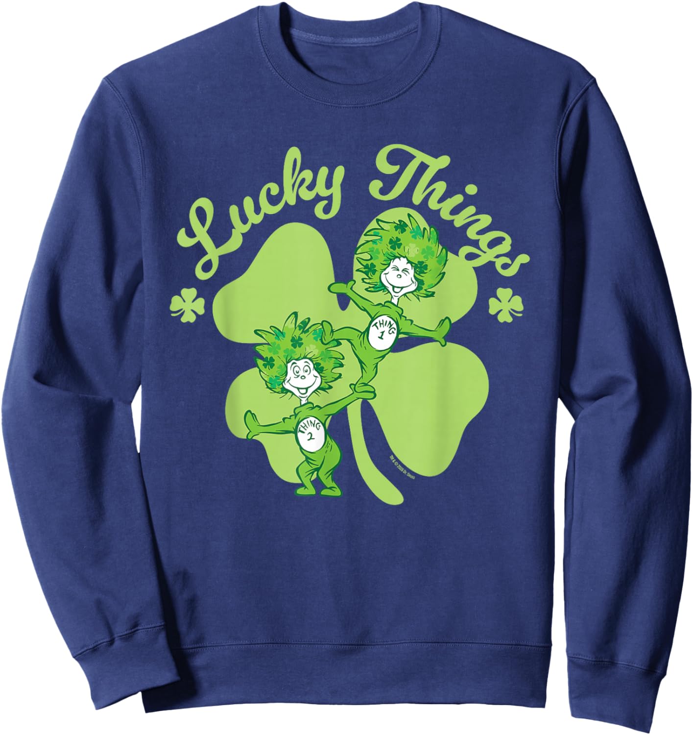 Dr. Seuss Thing 1, Thing 2 Lucky Things Officially Licensed Sweatshirt - Sweatshirt | Navy