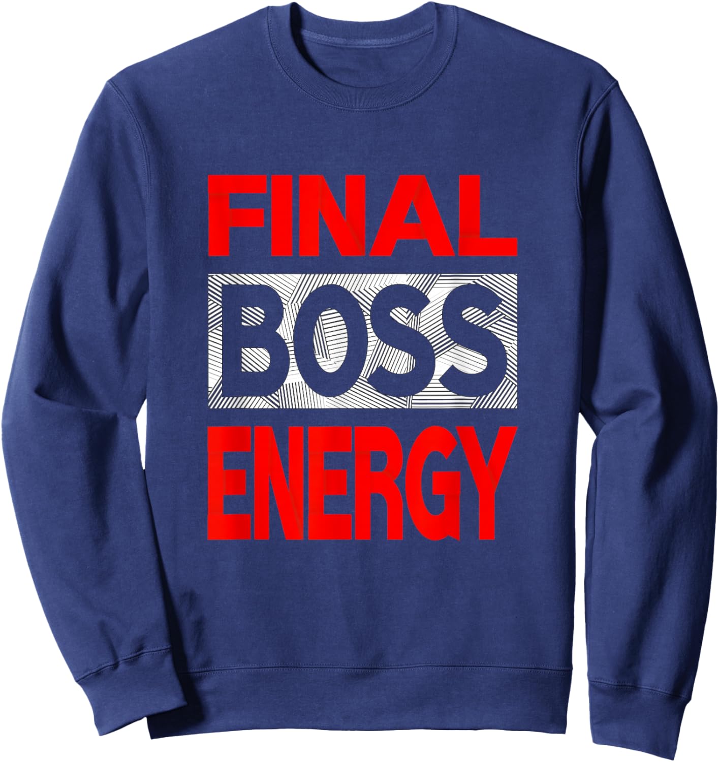 Red Color Final-Boss-Energy Red Graphic Sweatshirt - Sweatshirt | Navy
