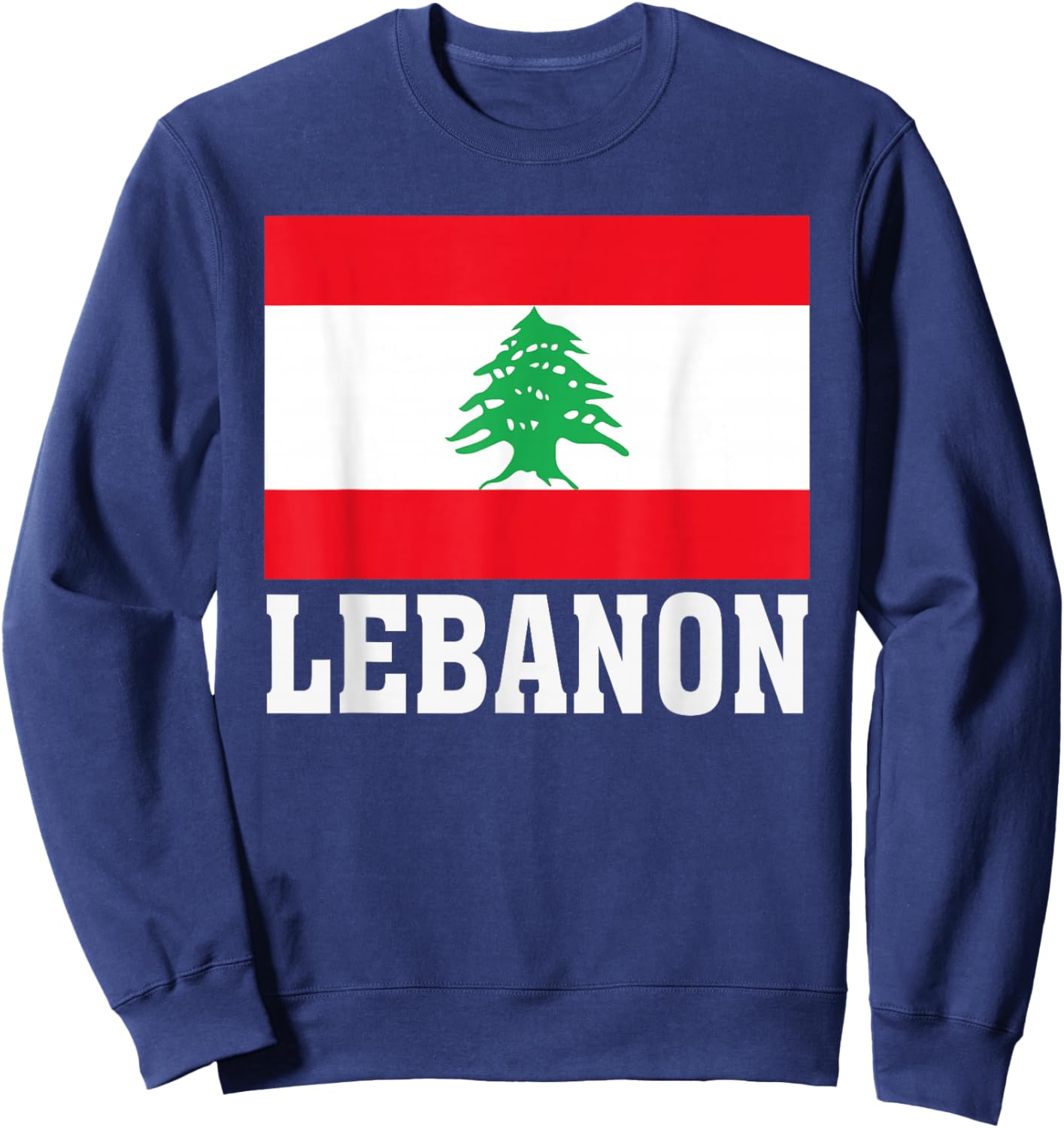 Lebanon Flag Patriotic National Roots Souvenir Sweatshirt - Sweatshirt | Navy