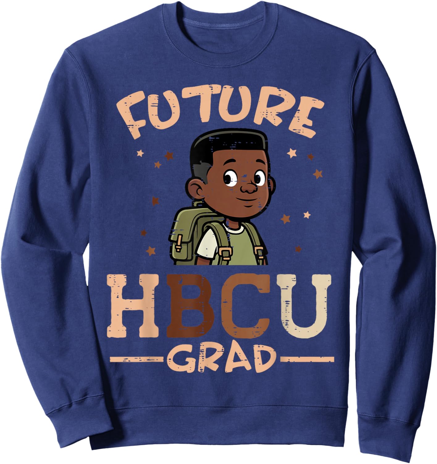 Black History Boy Future HBCU Grad African Boys Kids Men Sweatshirt - Sweatshirt | Navy