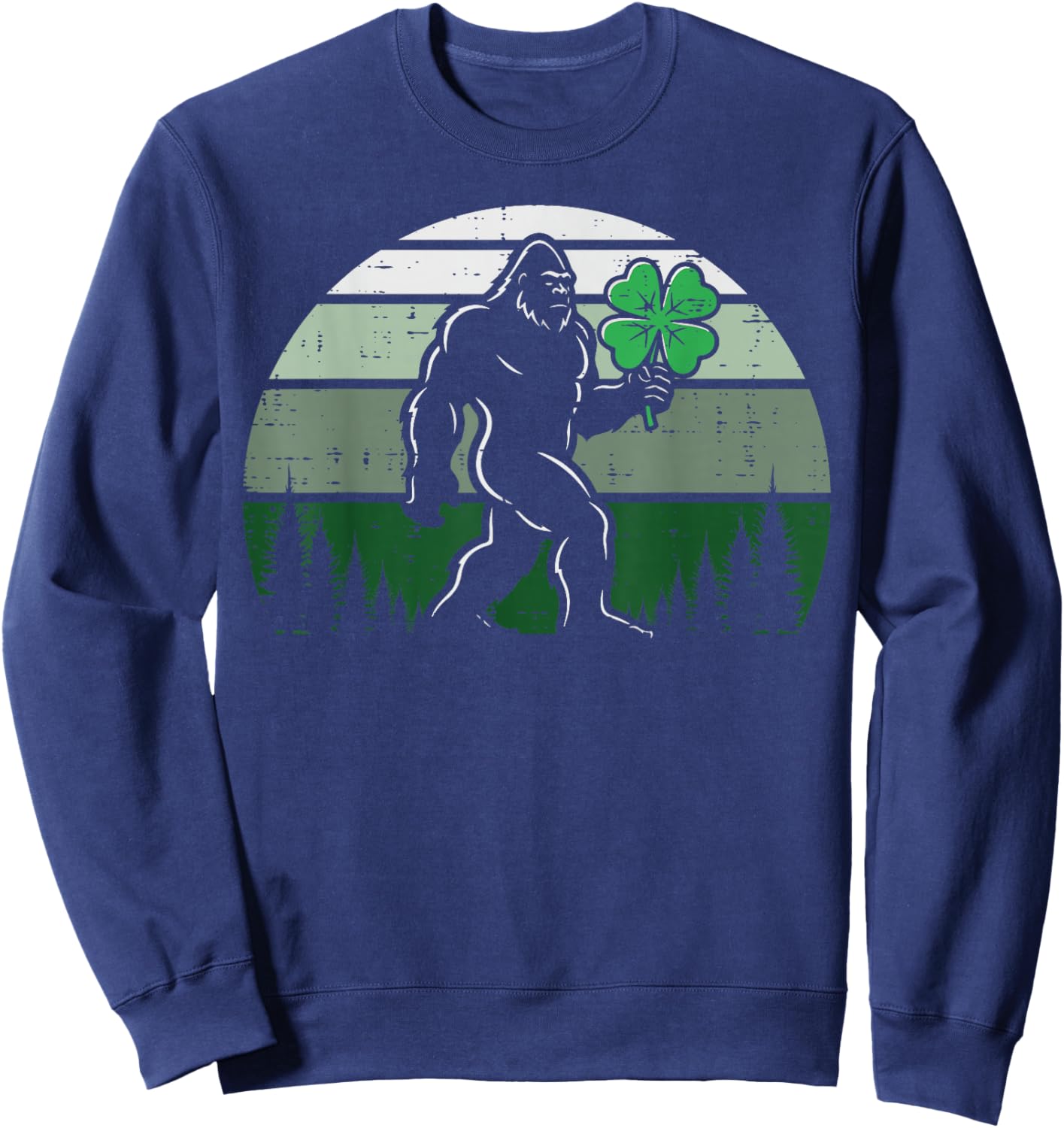 St Patricks Day Bigfoot Sasquatch Saint Paddys Men Women Kid Sweatshirt - Sweatshirt | Navy