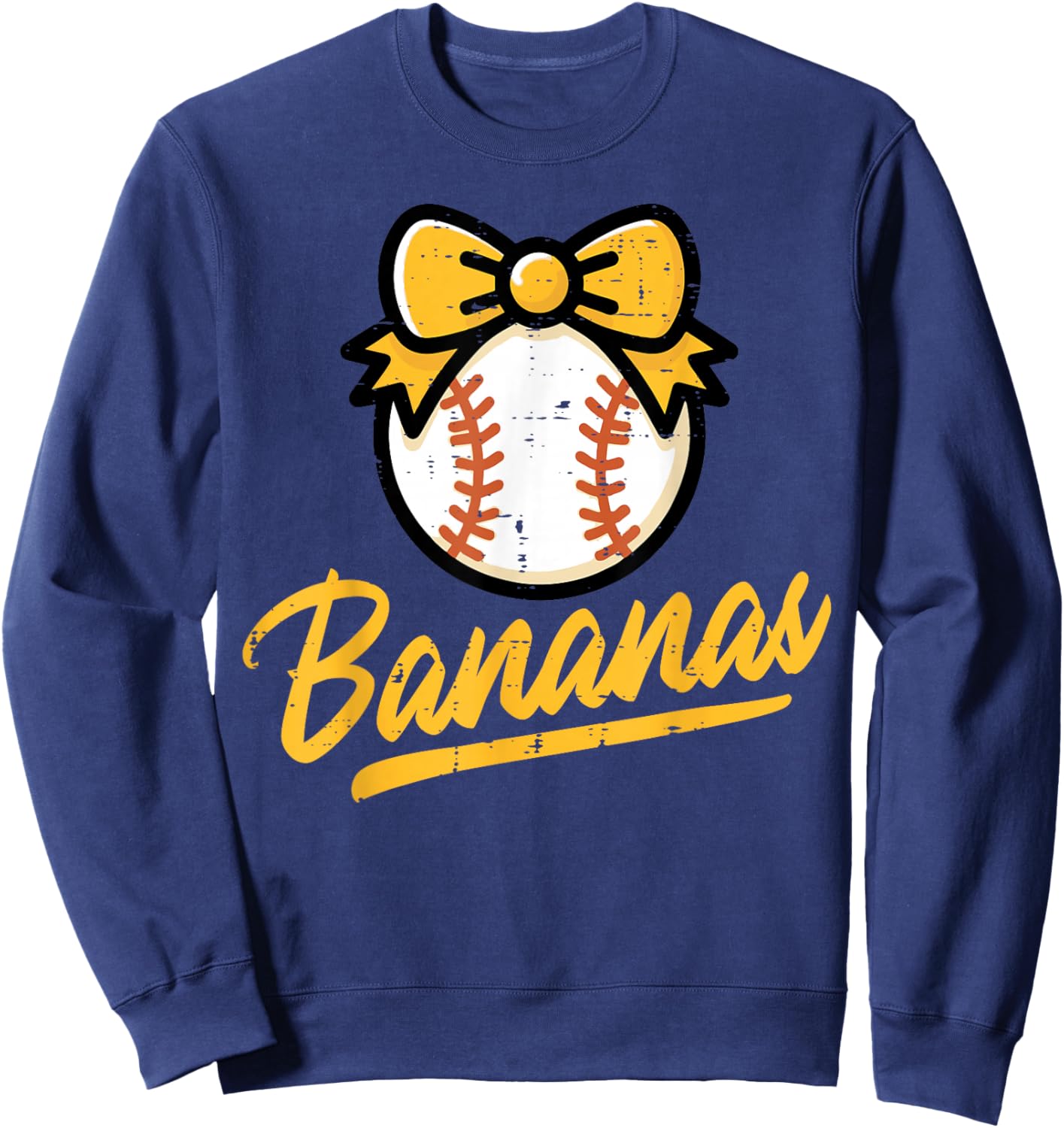Banana Coquette Bow Cute Girls Kids Women Sweatshirt - Sweatshirt | Navy