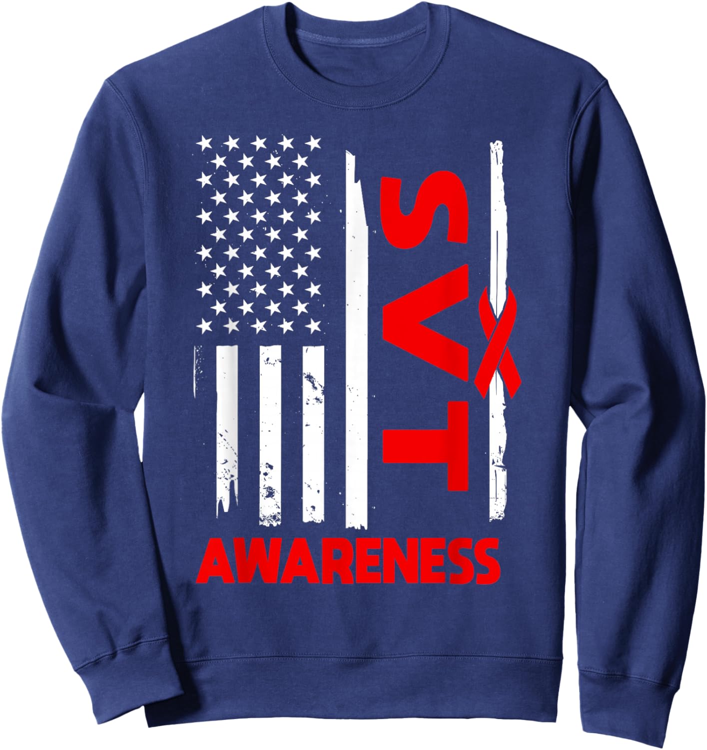 American Flag SVT Awareness USA Sweatshirt - Sweatshirt | Navy