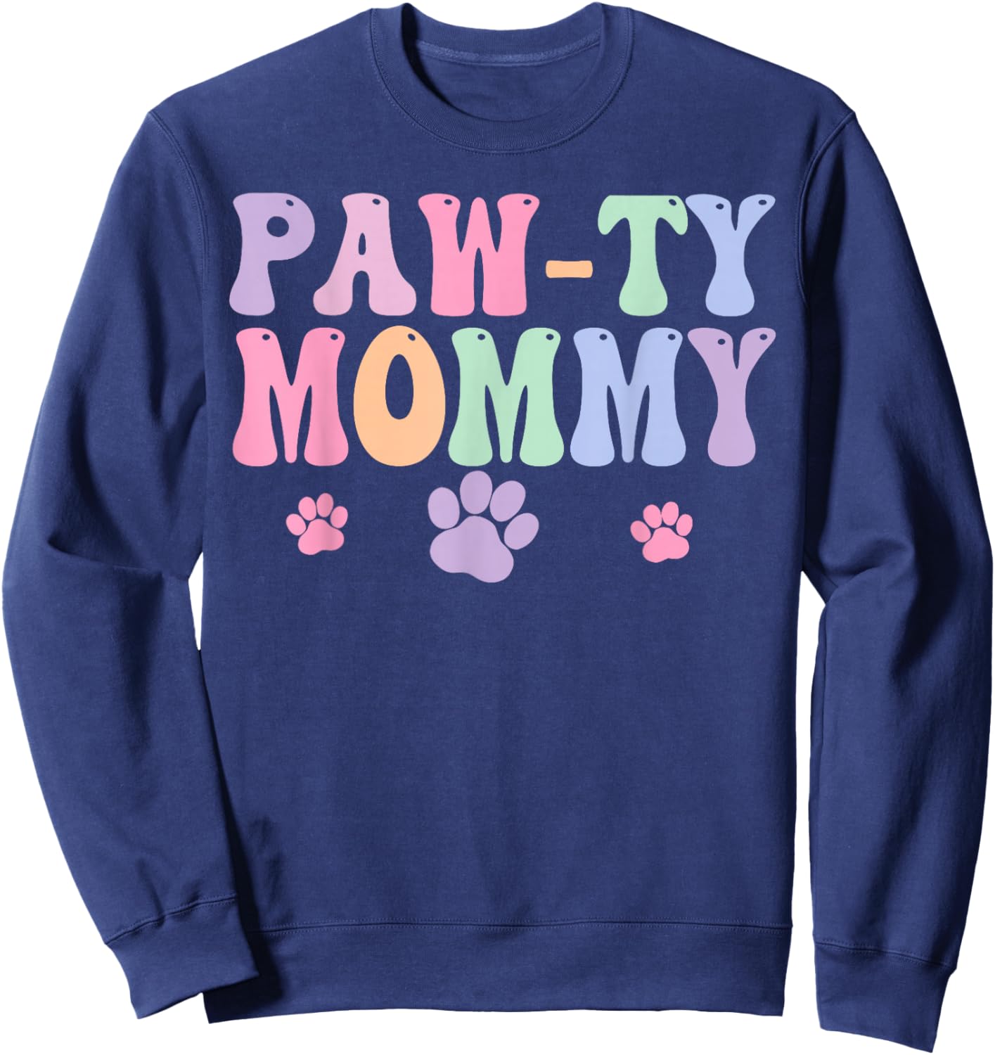 Let's Pawty Girl Mommy Puppy Dog Party Birthday Girl Family Sweatshirt - Sweatshirt | Navy