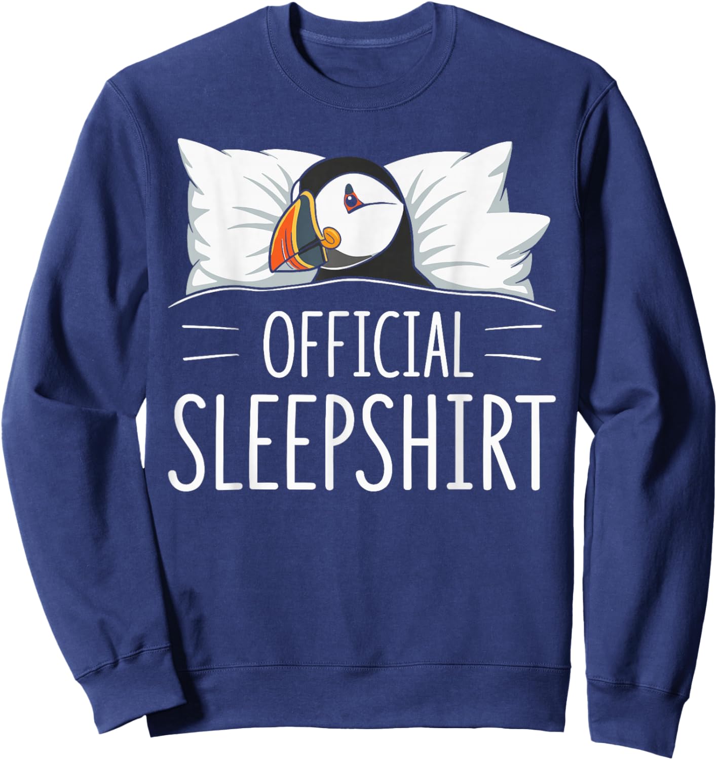 Official Sleepshirt Sleeping Puffin Lovers Pajama Sweatshirt - Sweatshirt | Navy