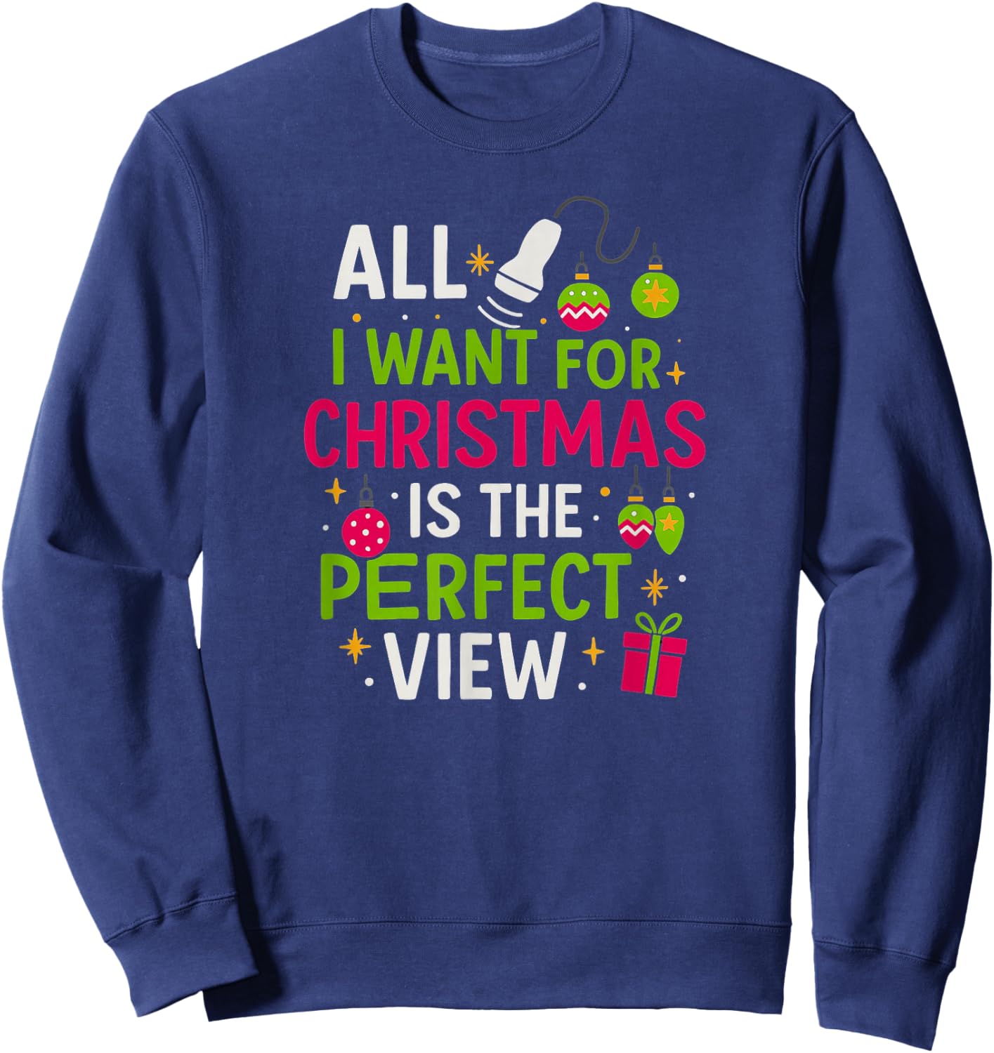 Funny Sonographer Christmas - Holiday Ultrasound Tech Sweatshirt - Sweatshirt | Navy