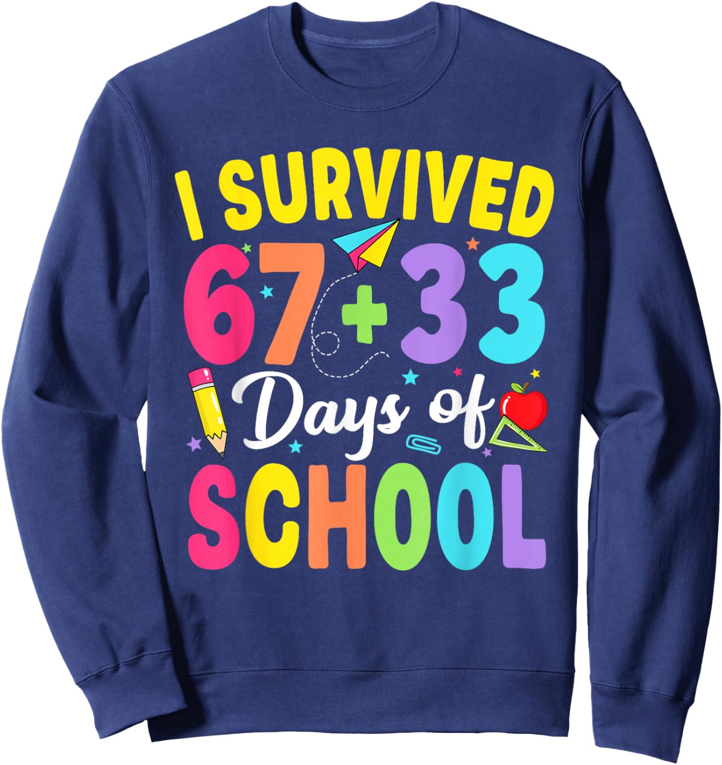for Teacher Kids 100th Day Sweatshirt - Sweatshirt | Navy