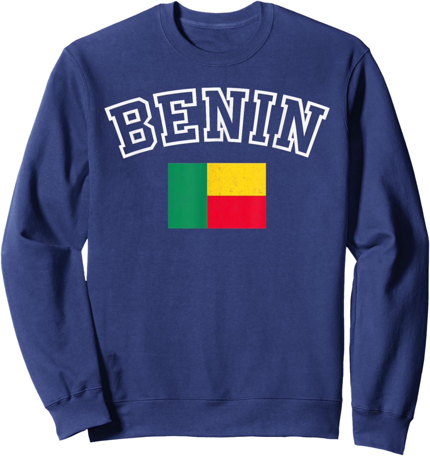 Benin Flag Vintage Distressed Retro Heritage Design Sweatshirt - Sweatshirt | Navy