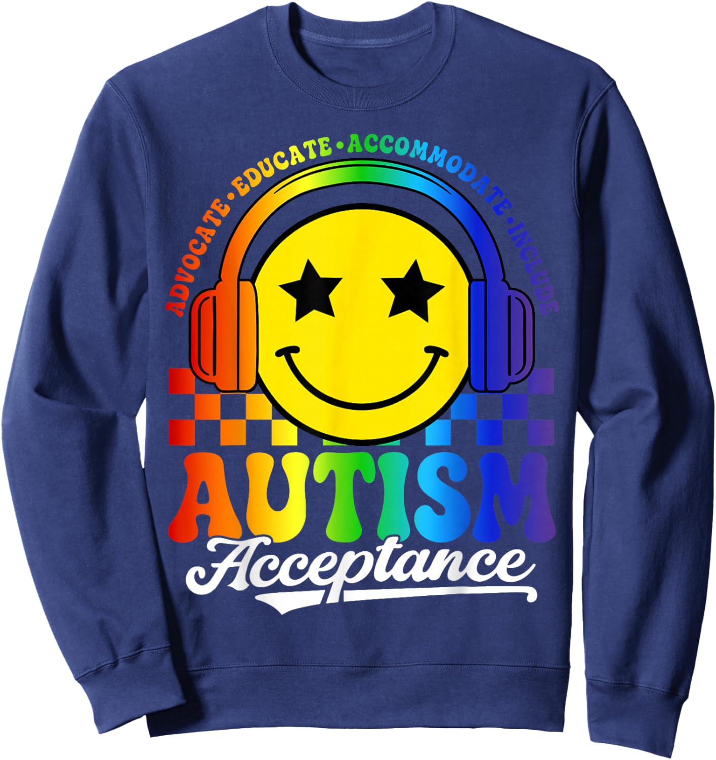 Autism Awareness Acceptance Special Education Teacher Kids Sweatshirt - Sweatshirt | Navy