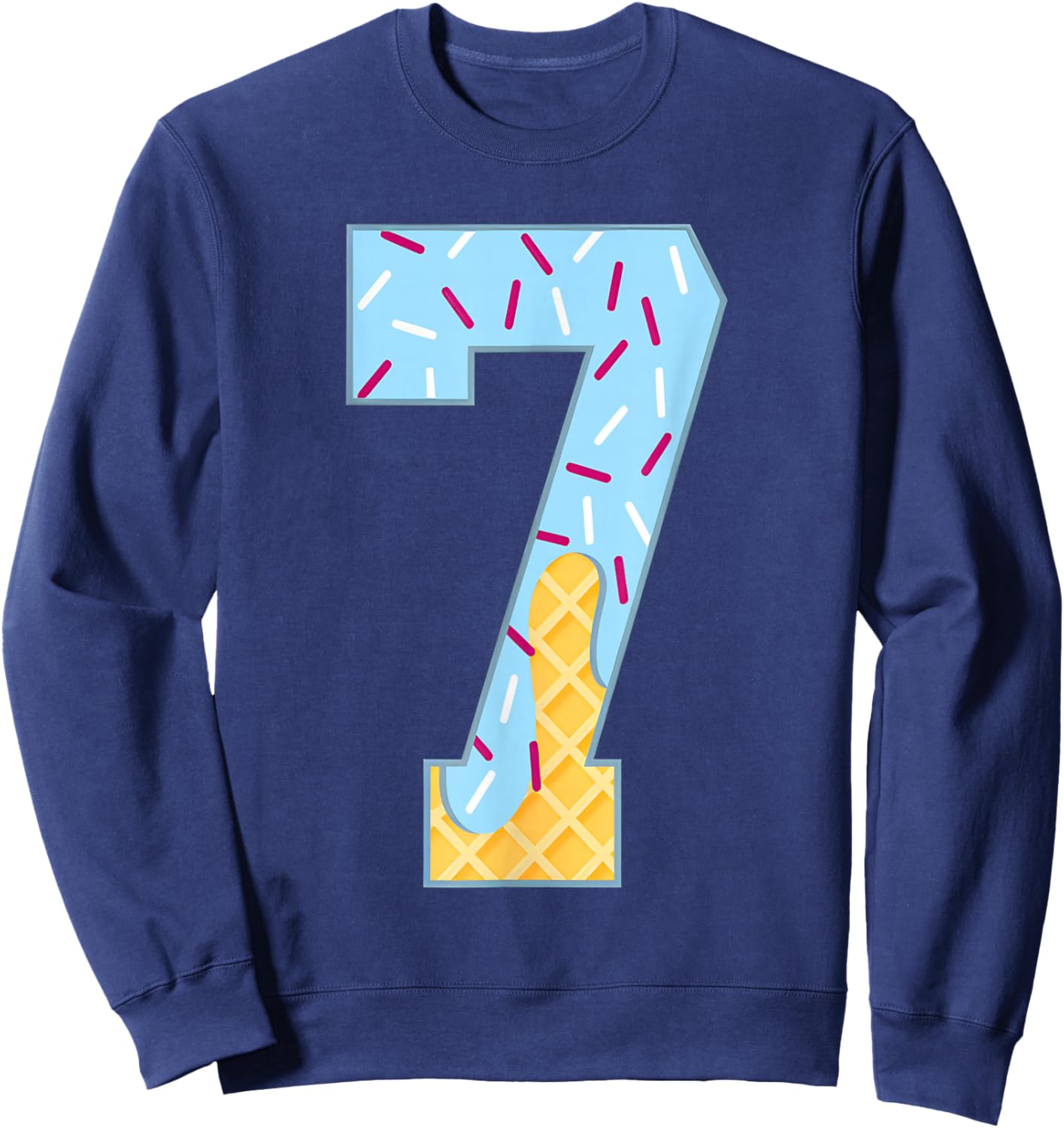 Number 7 Ice Cream Drip 67 Meme Couple Halloween Costume Sweatshirt - Sweatshirt | Navy