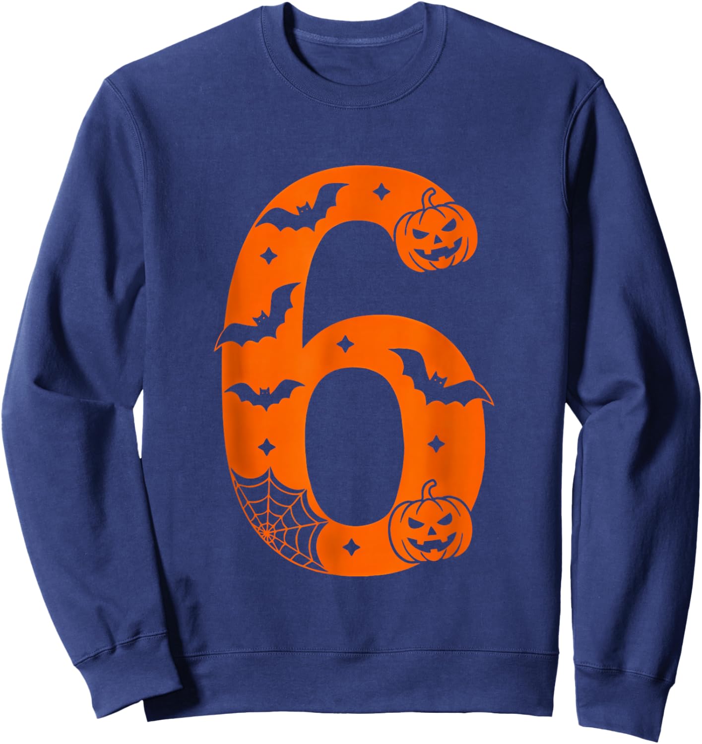 Number 6 Funny Six Seven Meme Halloween Sweatshirt - Sweatshirt | Navy
