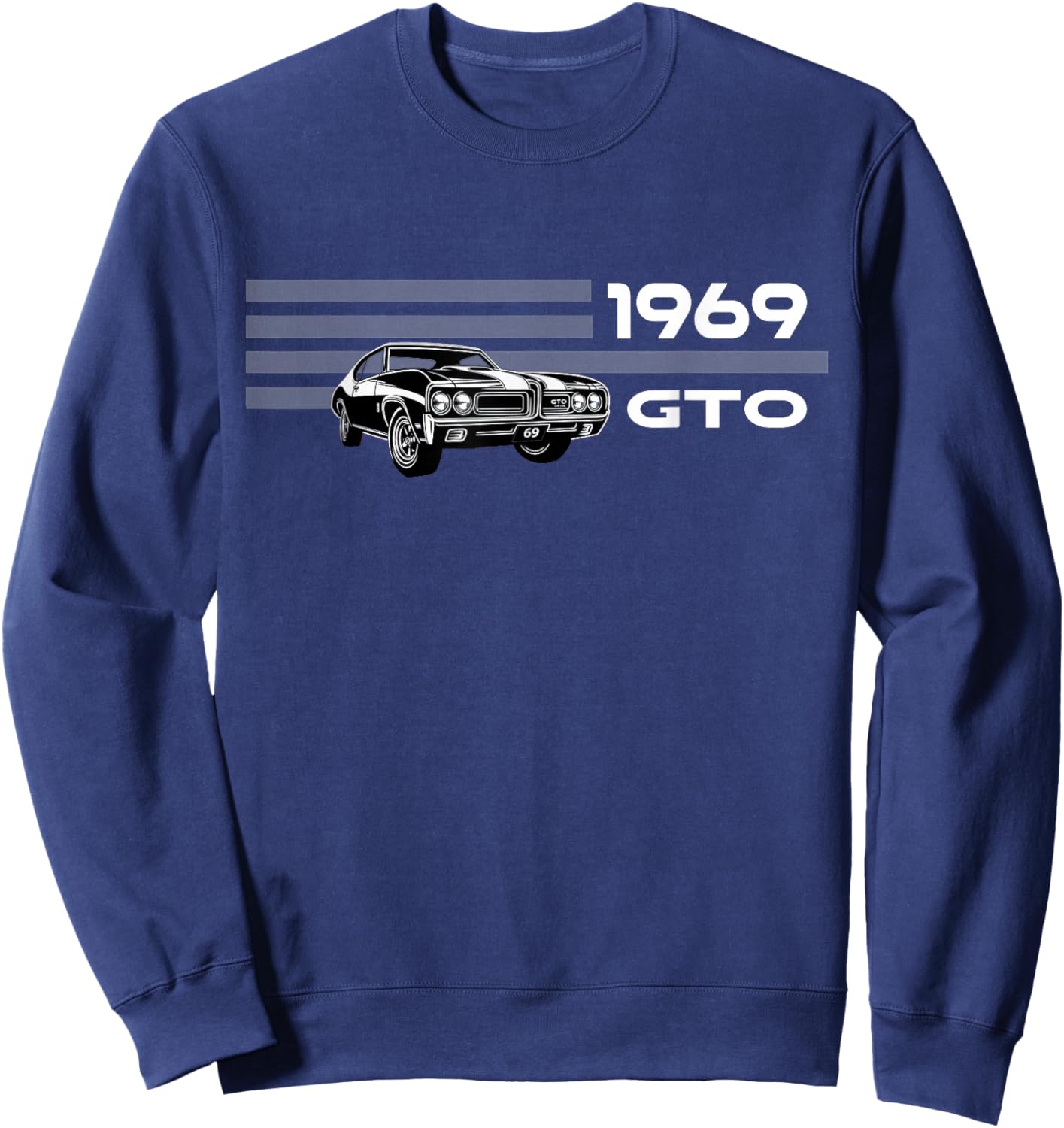 Vintage 1969 GTO, Classic Cars, American Muscle CAR Art Sweatshirt - Sweatshirt | Navy