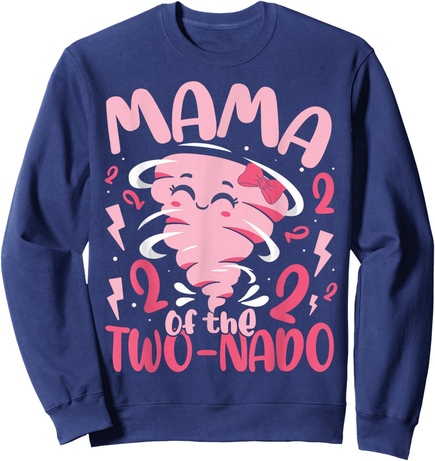 Mama of The Two-nado Tornado Themed 2nd Birthday Party Kids Sweatshirt - Sweatshirt | Navy