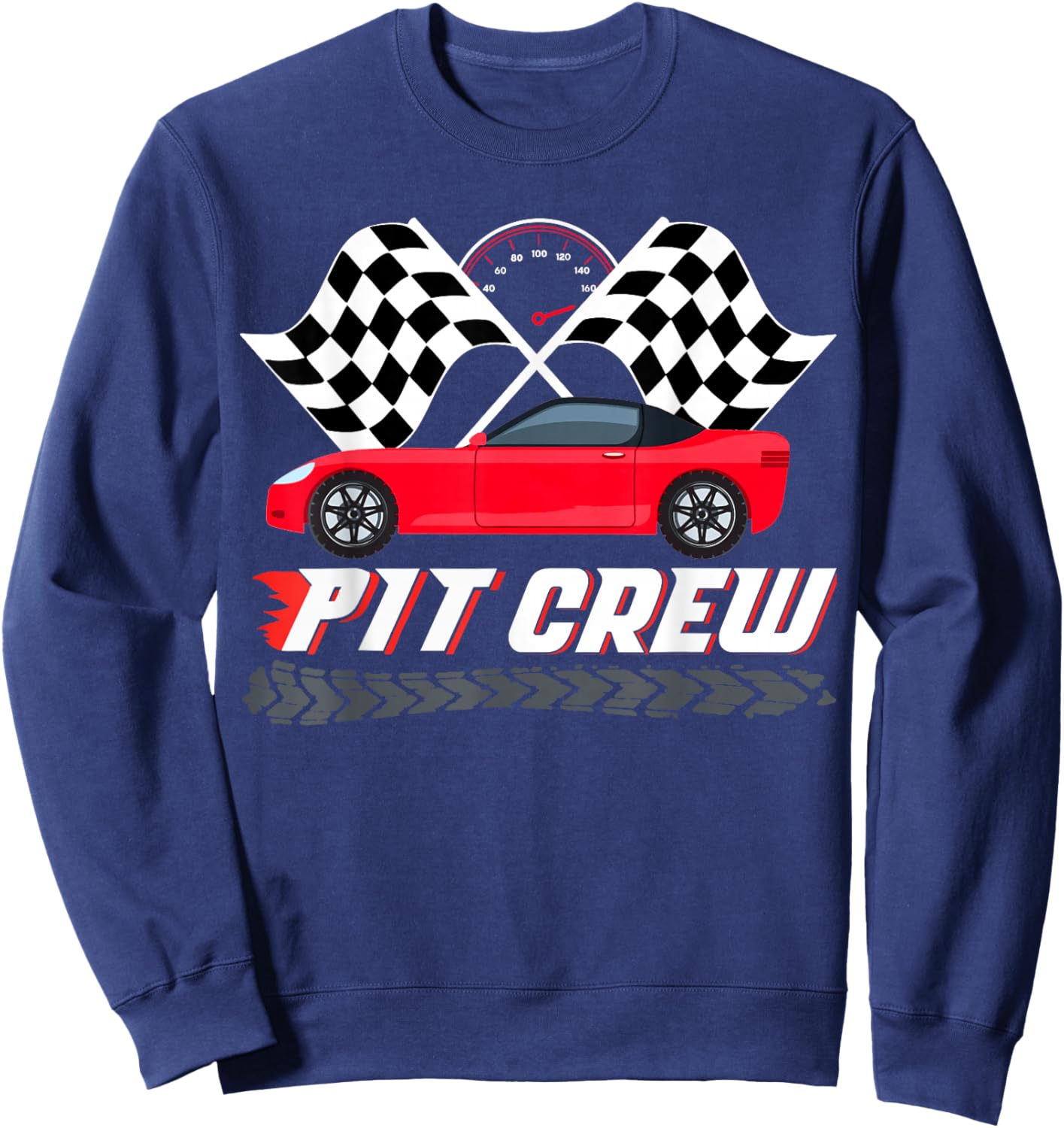 Pit Crew Race Car Birthday Party Racing Matching Family Sweatshirt - Sweatshirt | Navy