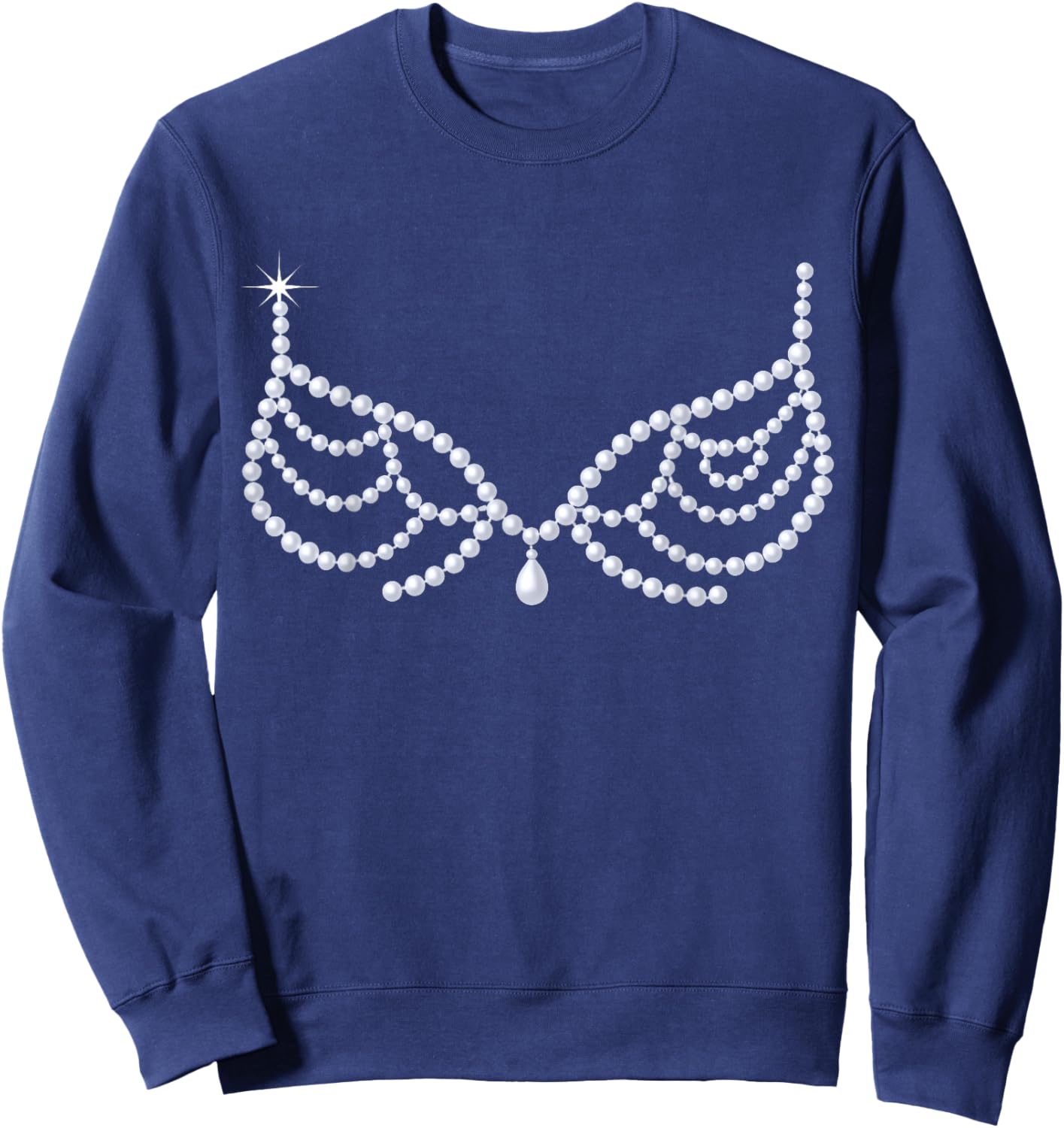 Crystal Bra Showgirl Halloween Lazy Costume Sweatshirt - Sweatshirt | Navy