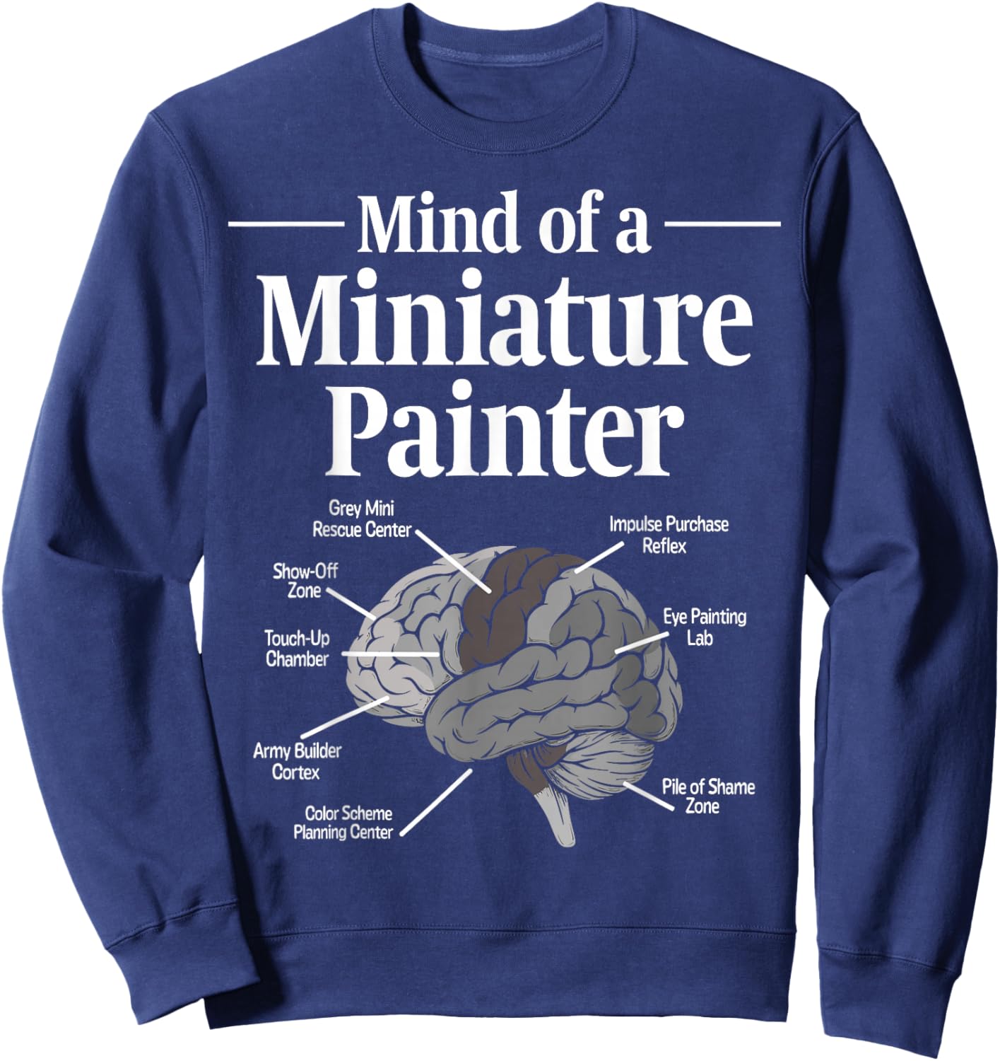 Mind of a Miniature Painter Painting Grey Minis Sweatshirt - Sweatshirt | Navy