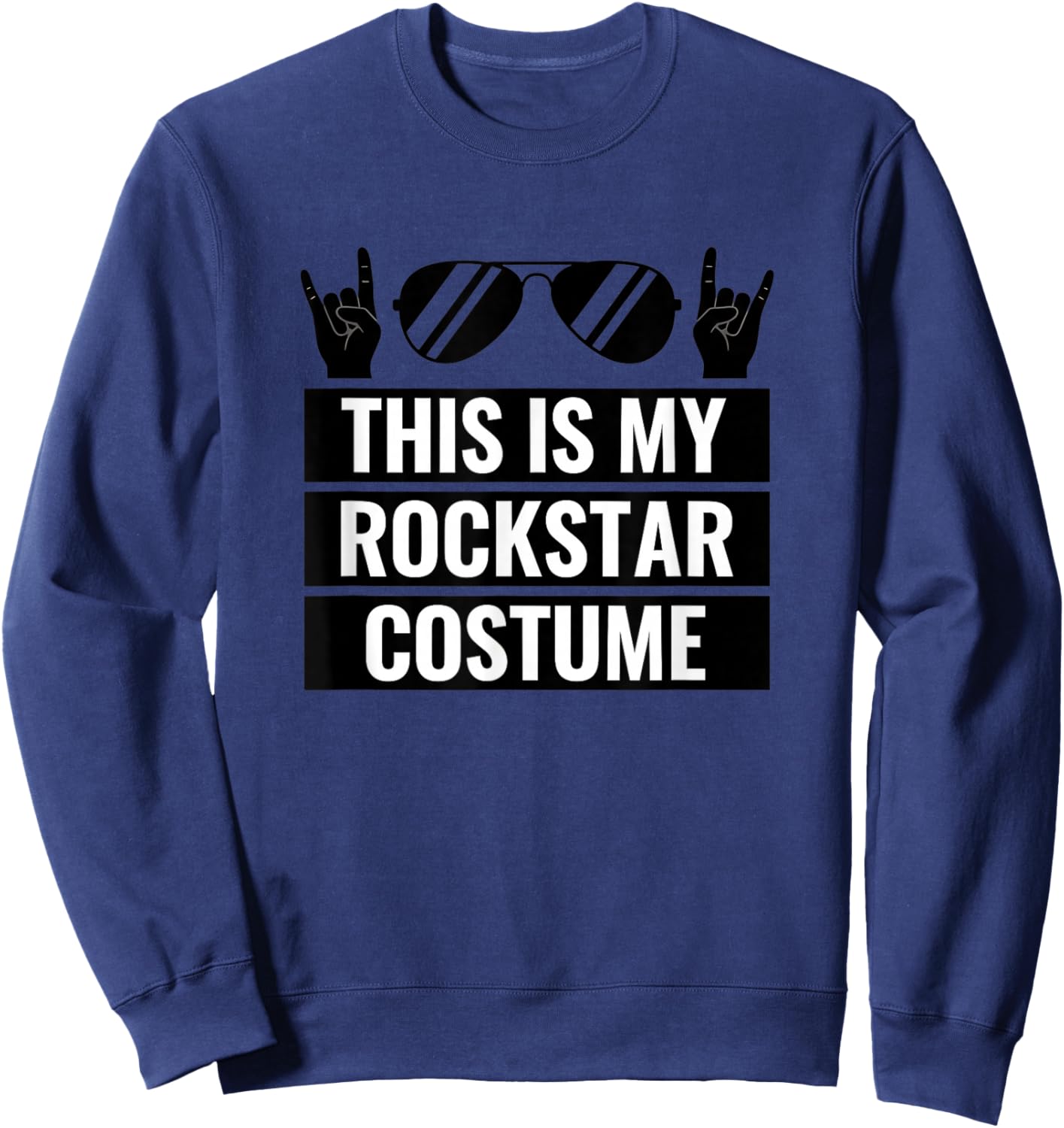 This is My Rockstar Costume Kids Halloween Rockstar Outfit Sweatshirt - Sweatshirt | Navy