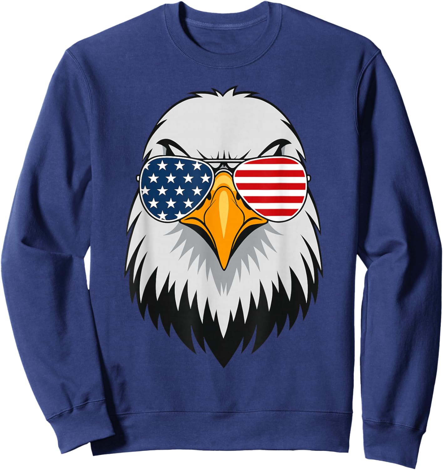 Eagle Animal Graphic with USA Sunglasses Sweatshirt - Sweatshirt | Navy