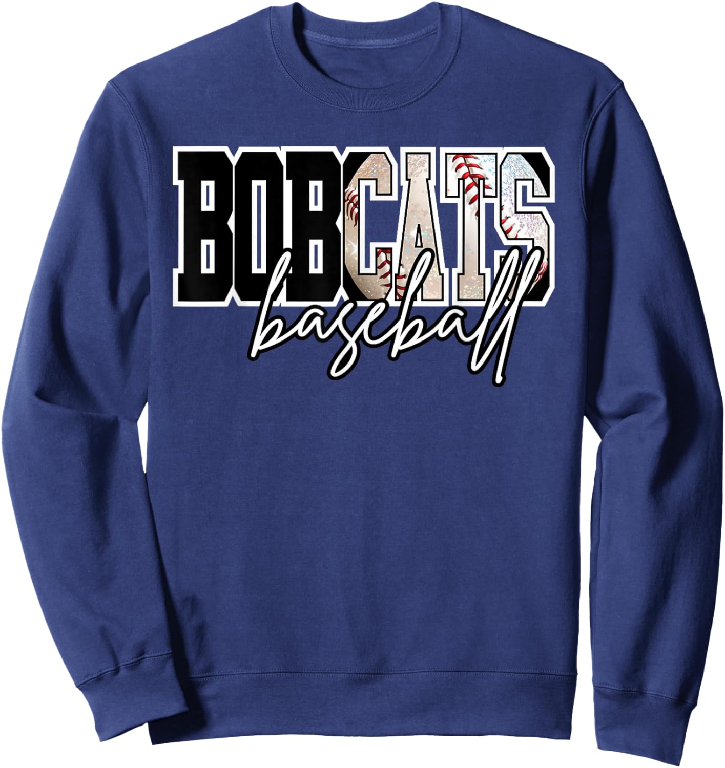 Bobcats Baseball Mom Game Day School Spirit Bobcat Pride Sweatshirt - Sweatshirt | Navy
