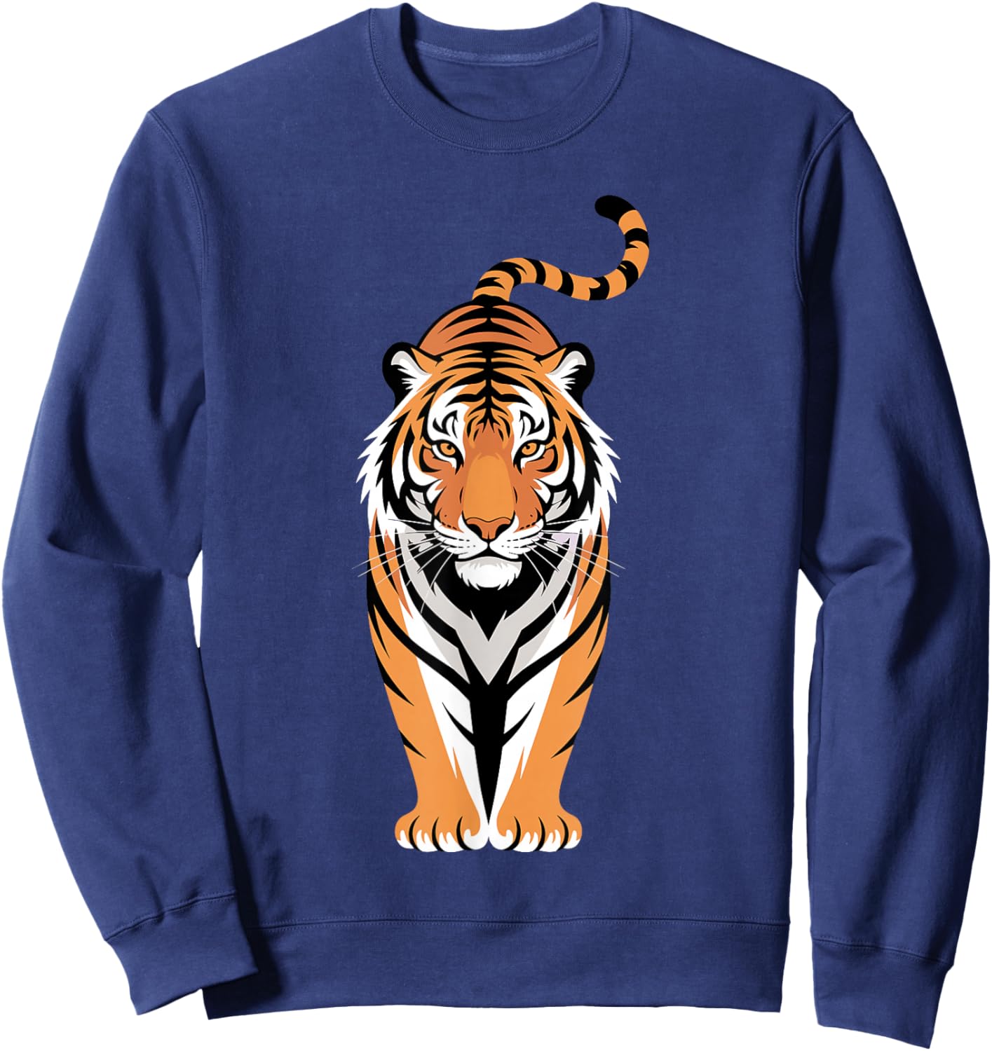 Funny Tiger Art Women Boys Girls Animal Tiger Lover Sweatshirt - Sweatshirt | Navy