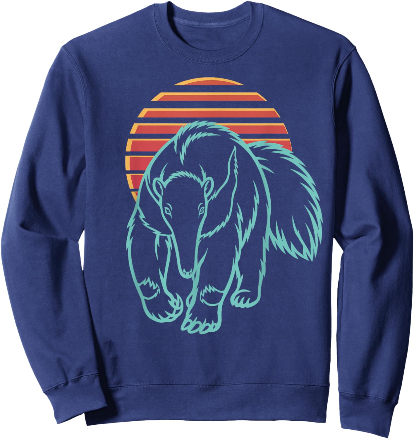 Anteater Lover Animal Retro Synthwave 80s Sweatshirt - Sweatshirt | Navy