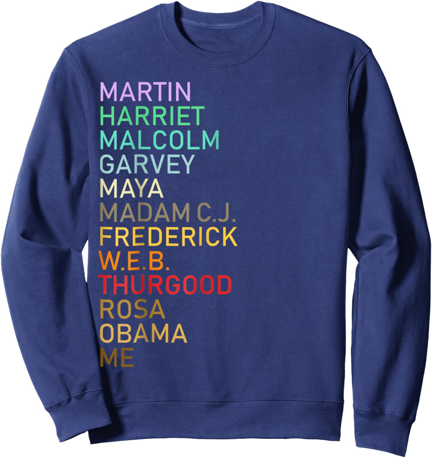 Black History Month Black Leader's Graphic Design Sweatshirt - Sweatshirt | Navy