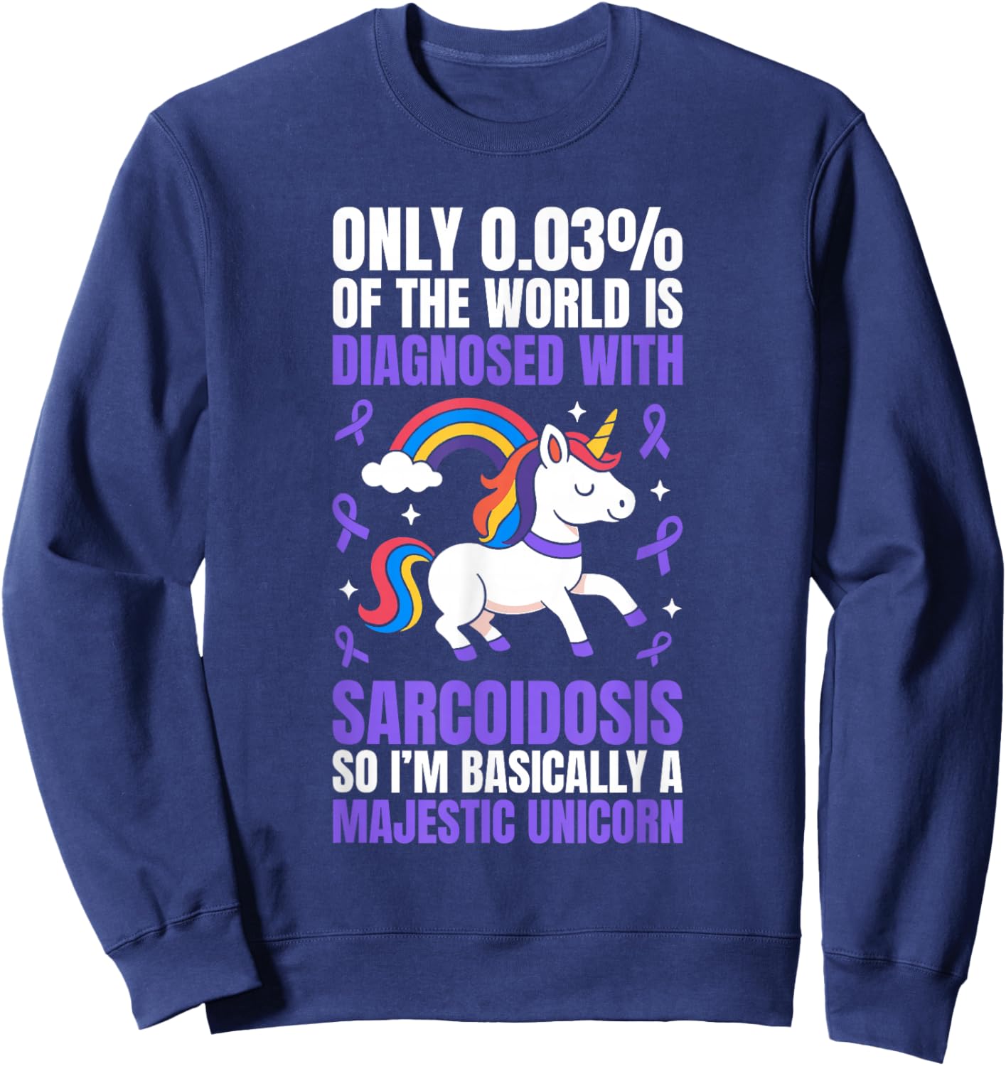Sarcoidosis Awareness SARC Warrior Sweatshirt - Sweatshirt | Navy