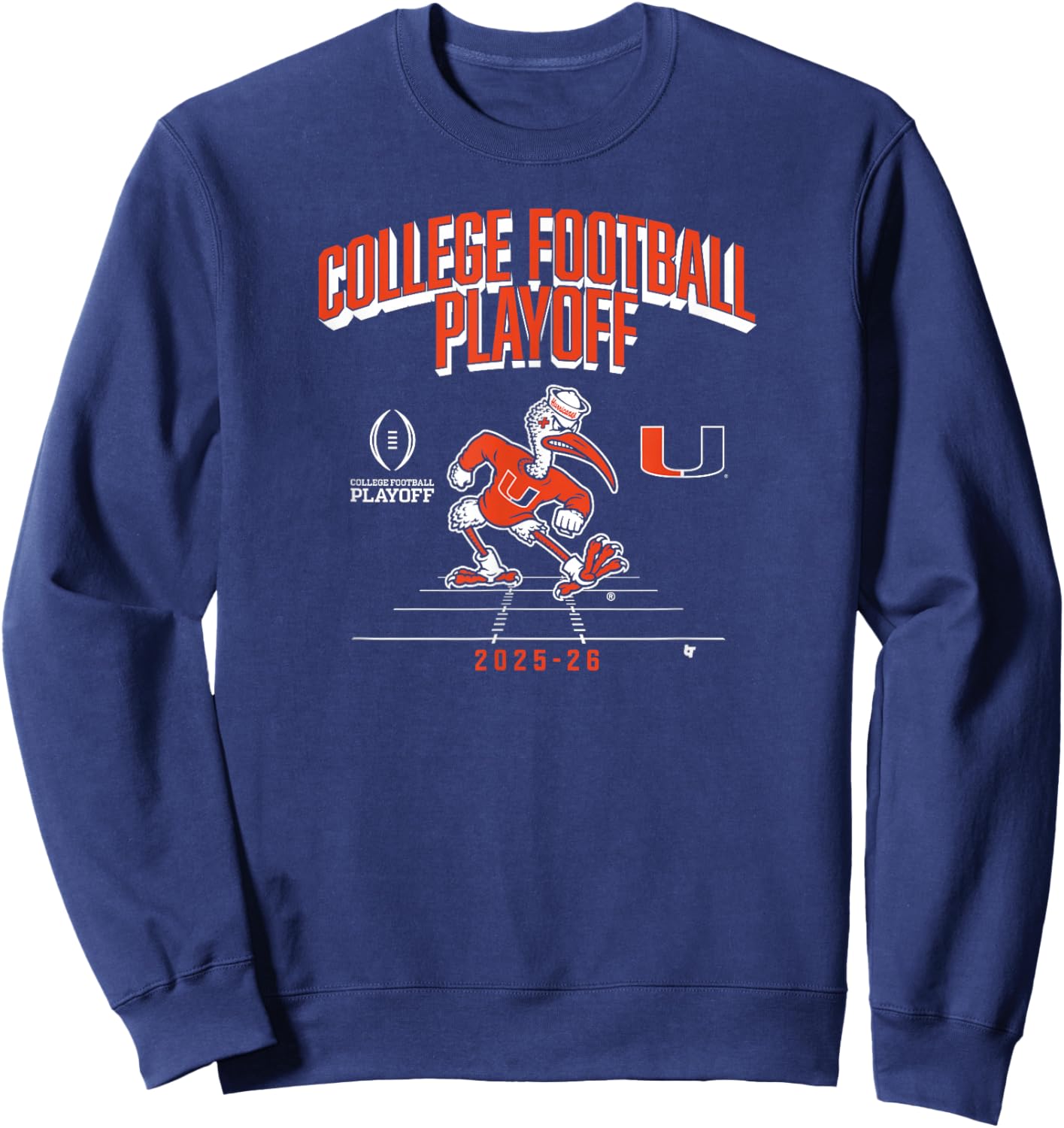 Miami Hurricanes College Football Playoff Mascot 2025 Sweatshirt - Sweatshirt | Navy