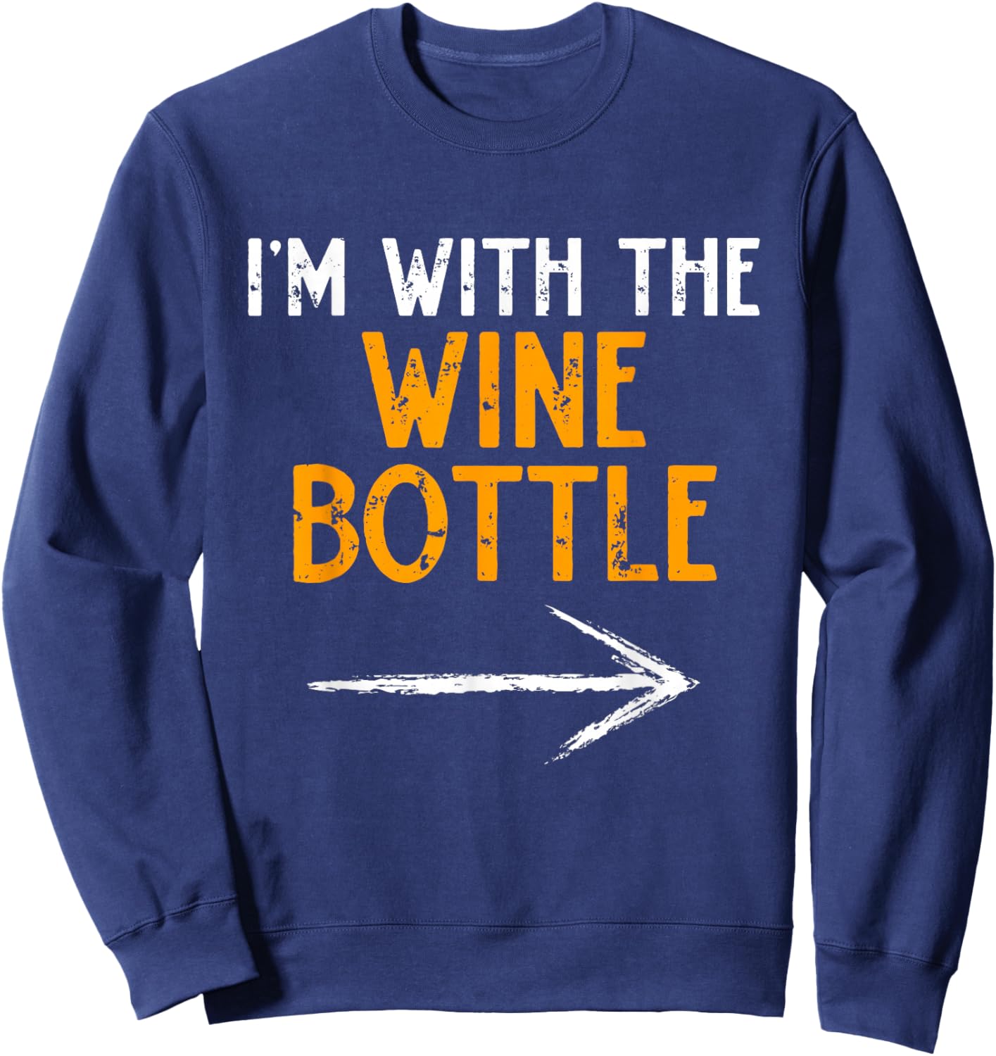 I’m with The Wine Bottle Halloween Matching Couple Costume Sweatshirt - Sweatshirt | Navy