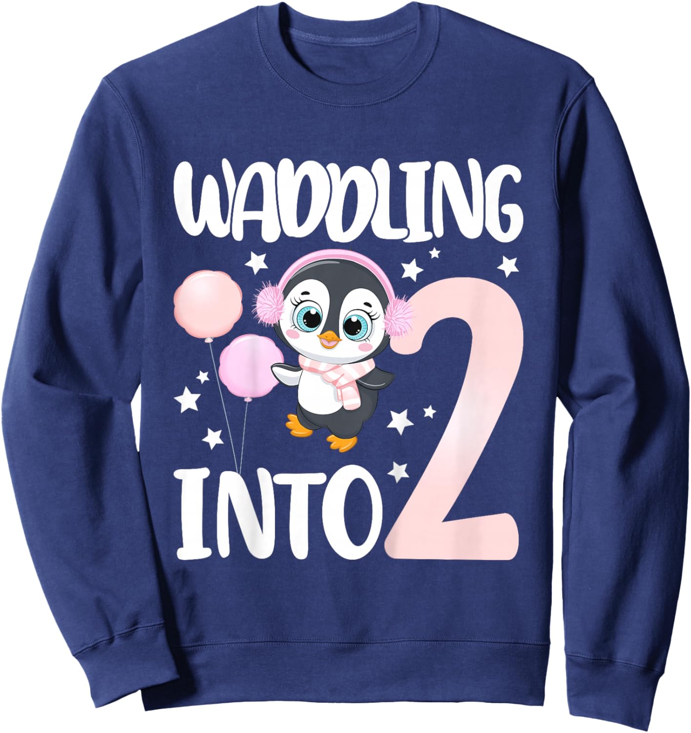 2nd Penguin Birthday Party Two Year Old Penguins Sweatshirt - Sweatshirt | Navy