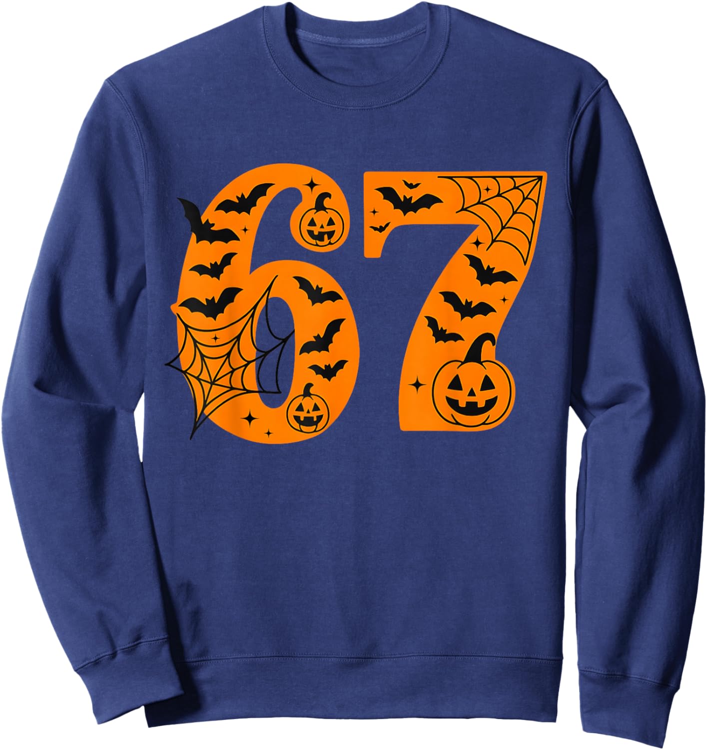 67 Halloween Six Seven Brainrot Meme Boys Kids Funny 6 7 Sweatshirt - Sweatshirt | Navy