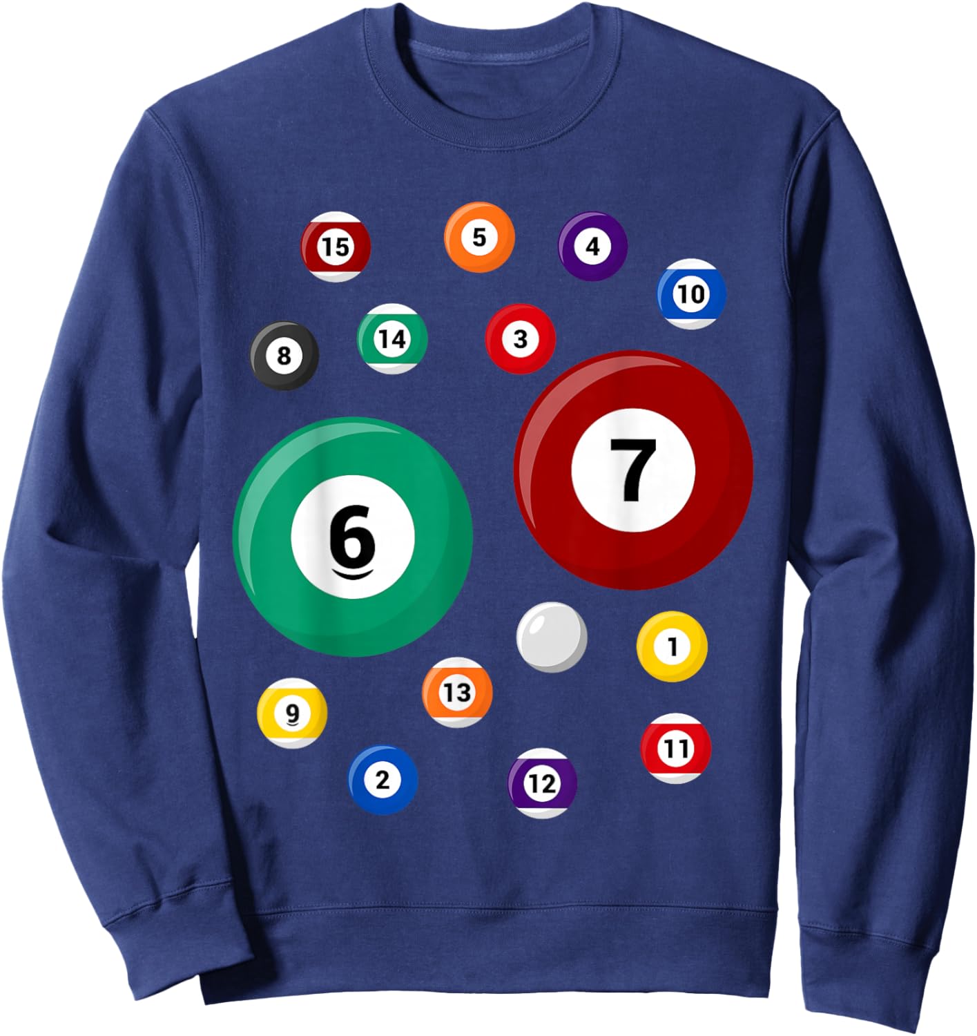 Funny 67 Meme Six Seven Pool Ball Billiard Lover Gen Alpha Sweatshirt - Sweatshirt | Navy