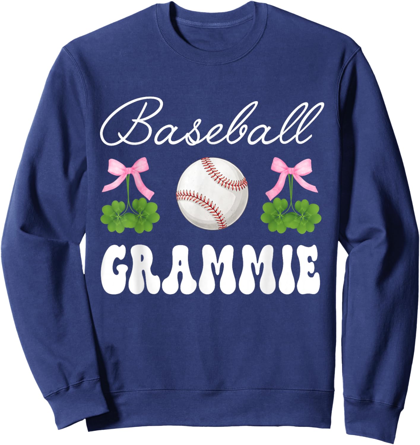 Funny Baseball Grammie Shamrock St Patrick's Day Sweatshirt - Sweatshirt | Navy