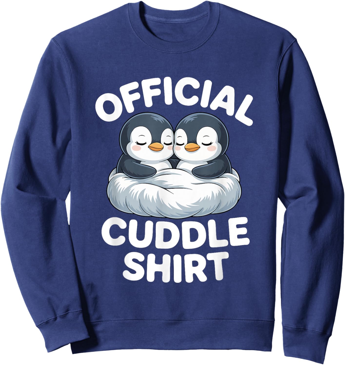 Cute Penguin Couple Official Cuddle Sweatshirt - Sweatshirt | Navy