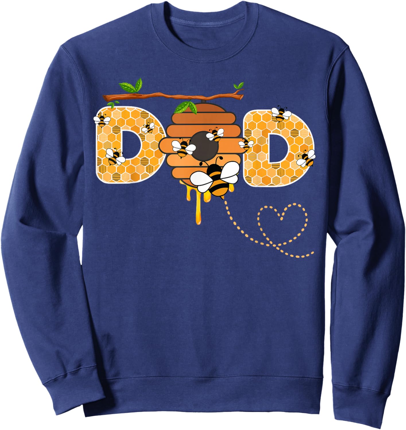 Dad Bee 1st Birthday Beekeeping Matching Family Sweatshirt - Sweatshirt | Navy
