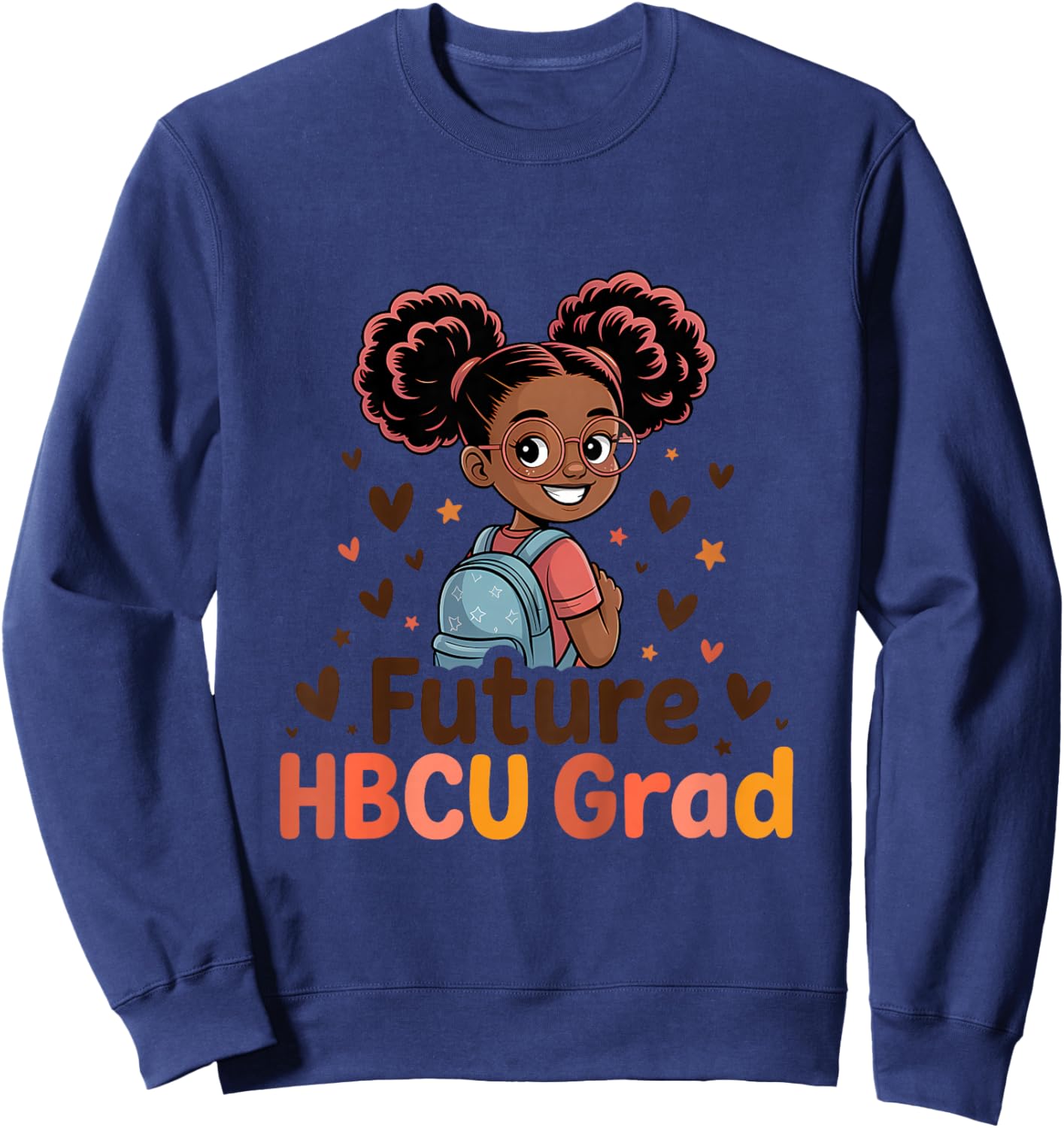 Future HBCU Grad Black Girl Kids Graduation History Month Sweatshirt - Sweatshirt | Navy