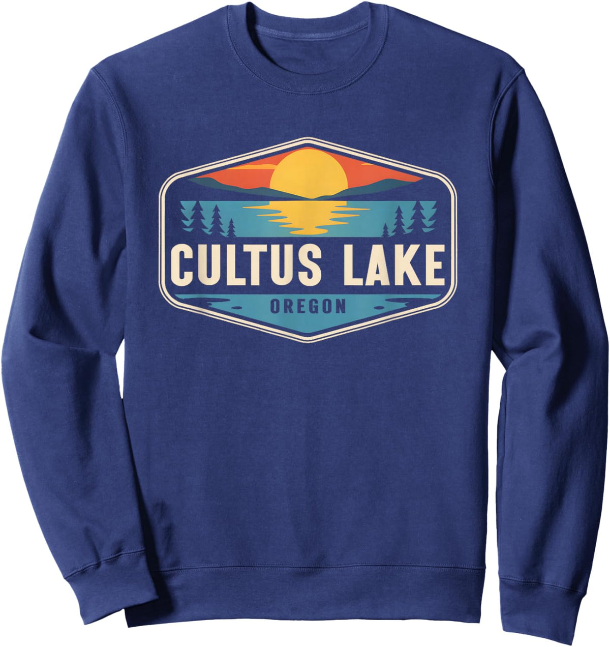 Cultus Lake Oregon Outdoors Vintage Sweatshirt - Sweatshirt | Navy