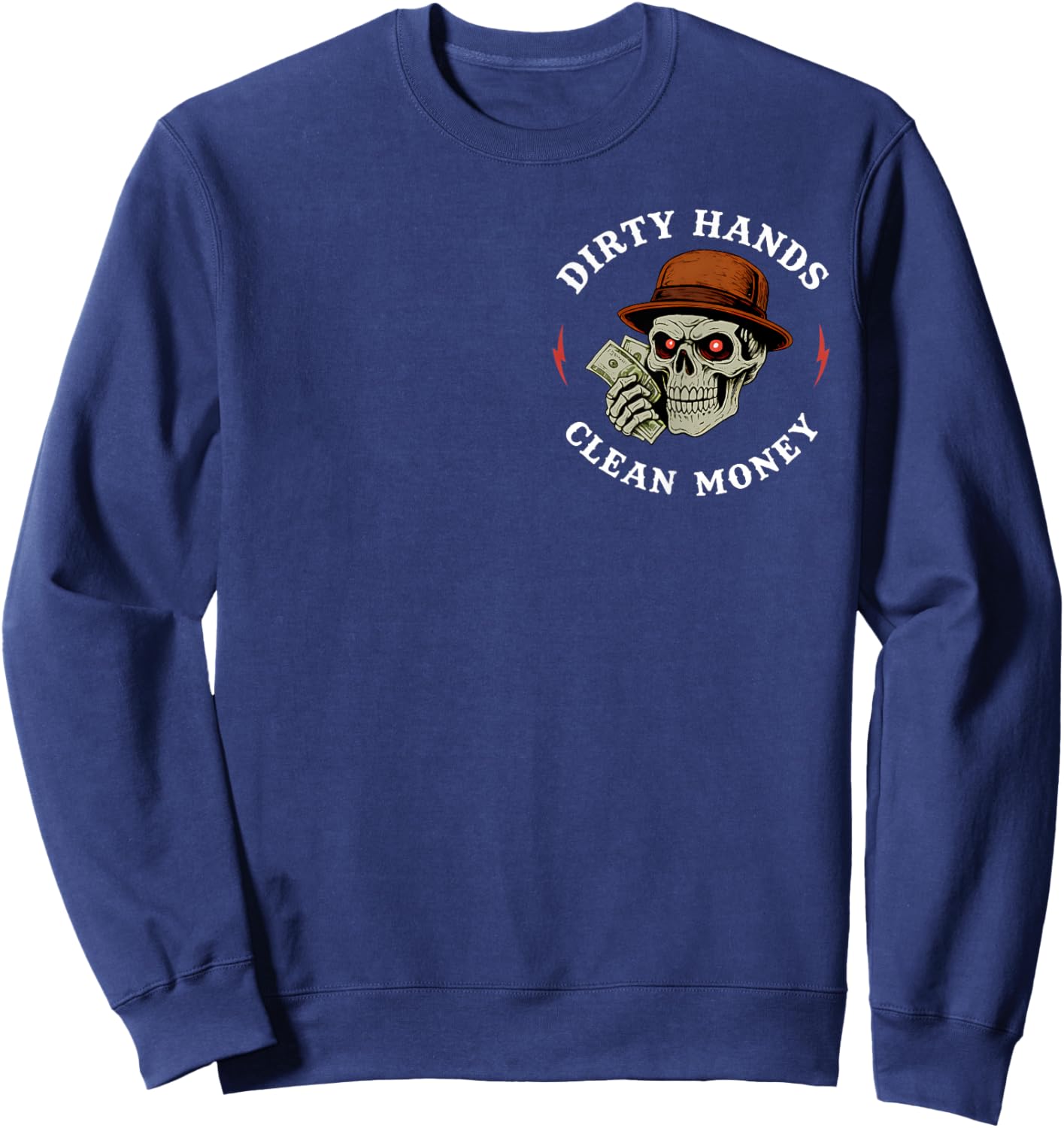 Mechanic Dirty Hands Clean Car Money Automotive 2 Sided Sweatshirt - Sweatshirt | Navy