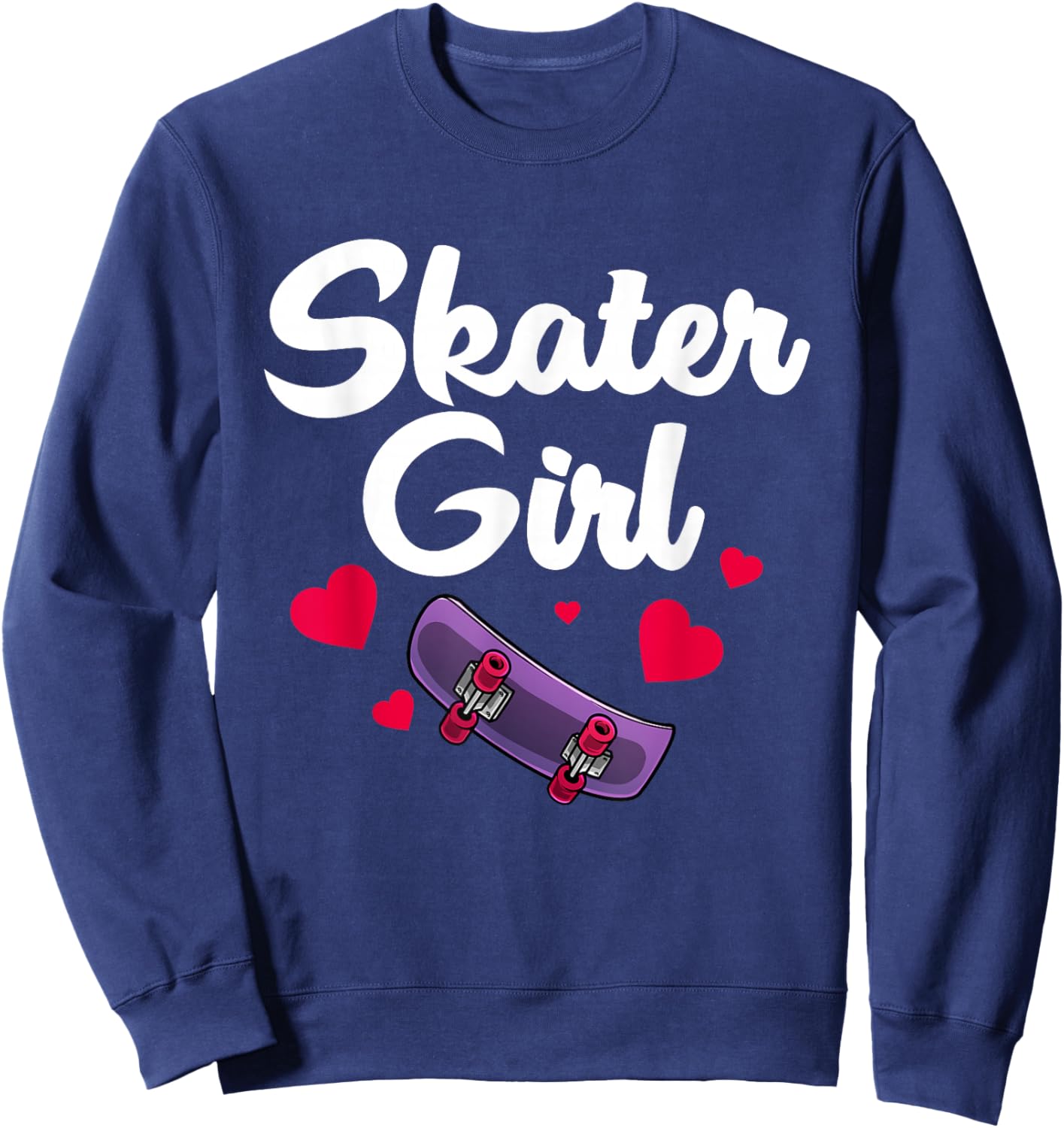 Skateboard Design for Girls Women Skateboarding Skateboarder Sweatshirt - Sweatshirt | Navy