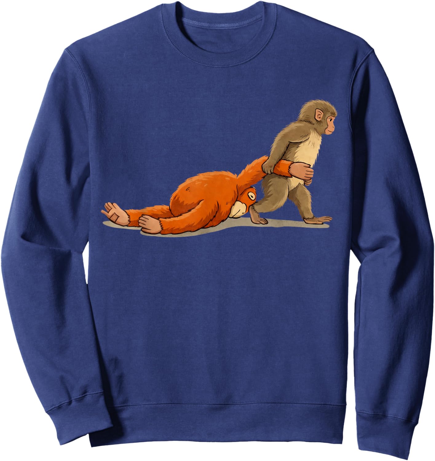 Monkey Punch Baby Monkey Holding Plush Toy Sweatshirt - Sweatshirt | Navy
