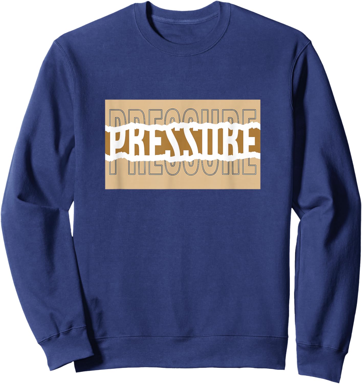 Tan Color Pressure v2 Tan Graphic Sweatshirt - Sweatshirt | Navy