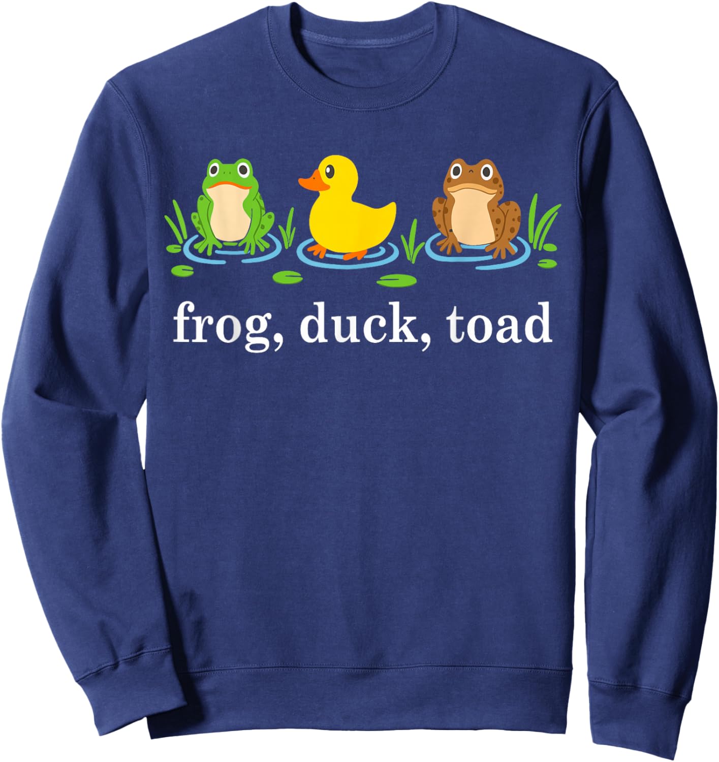 Frog Duck Toad Zoological Funny Protest Women Sweatshirt - Sweatshirt | Navy