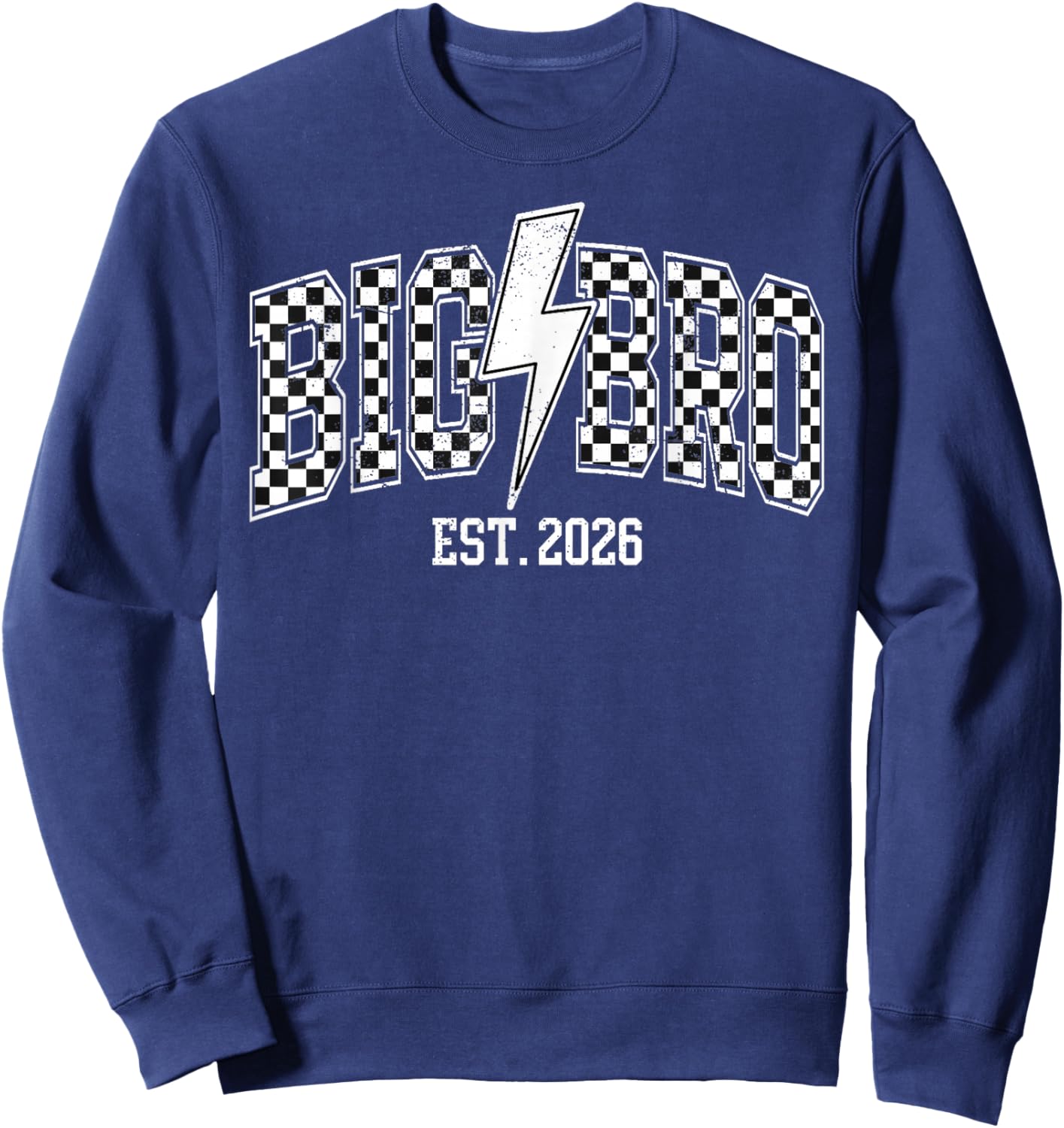 Big Bro Est 2026 New Big Brother Announcement Lightning Bolt Sweatshirt - Sweatshirt | Navy