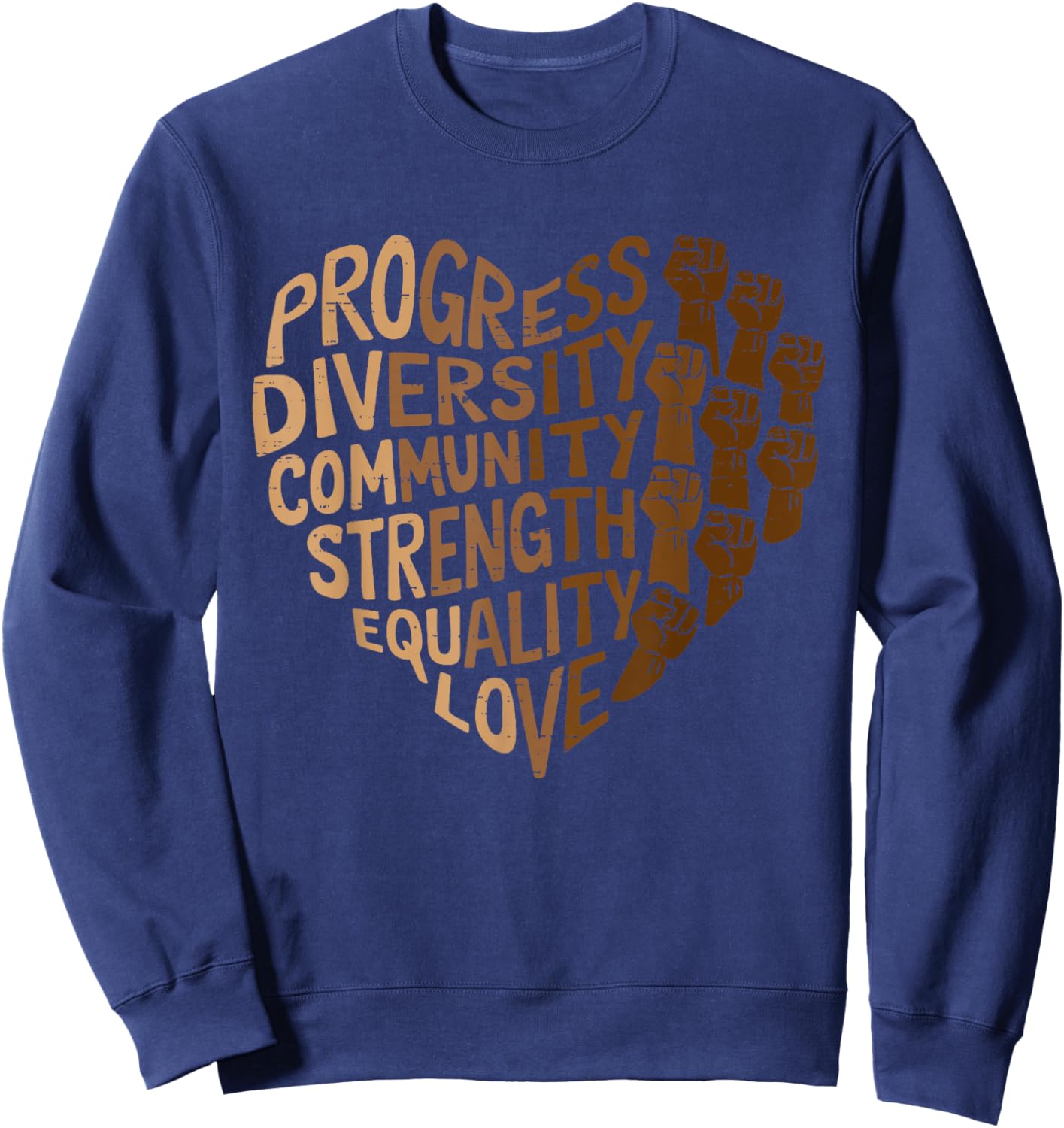 Progress Diversity Equity Black History Melanin Girls Sweatshirt - Sweatshirt | Navy