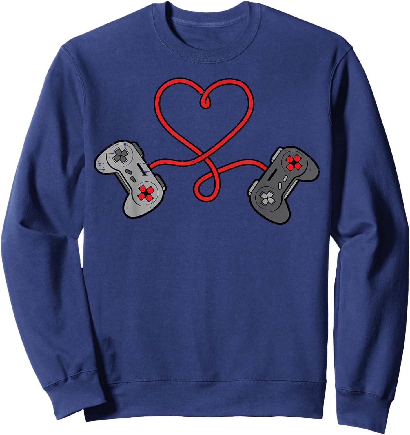 Valentines Day Gaming Controller Heart Gamer Men Boys Kids Sweatshirt - Sweatshirt | Navy
