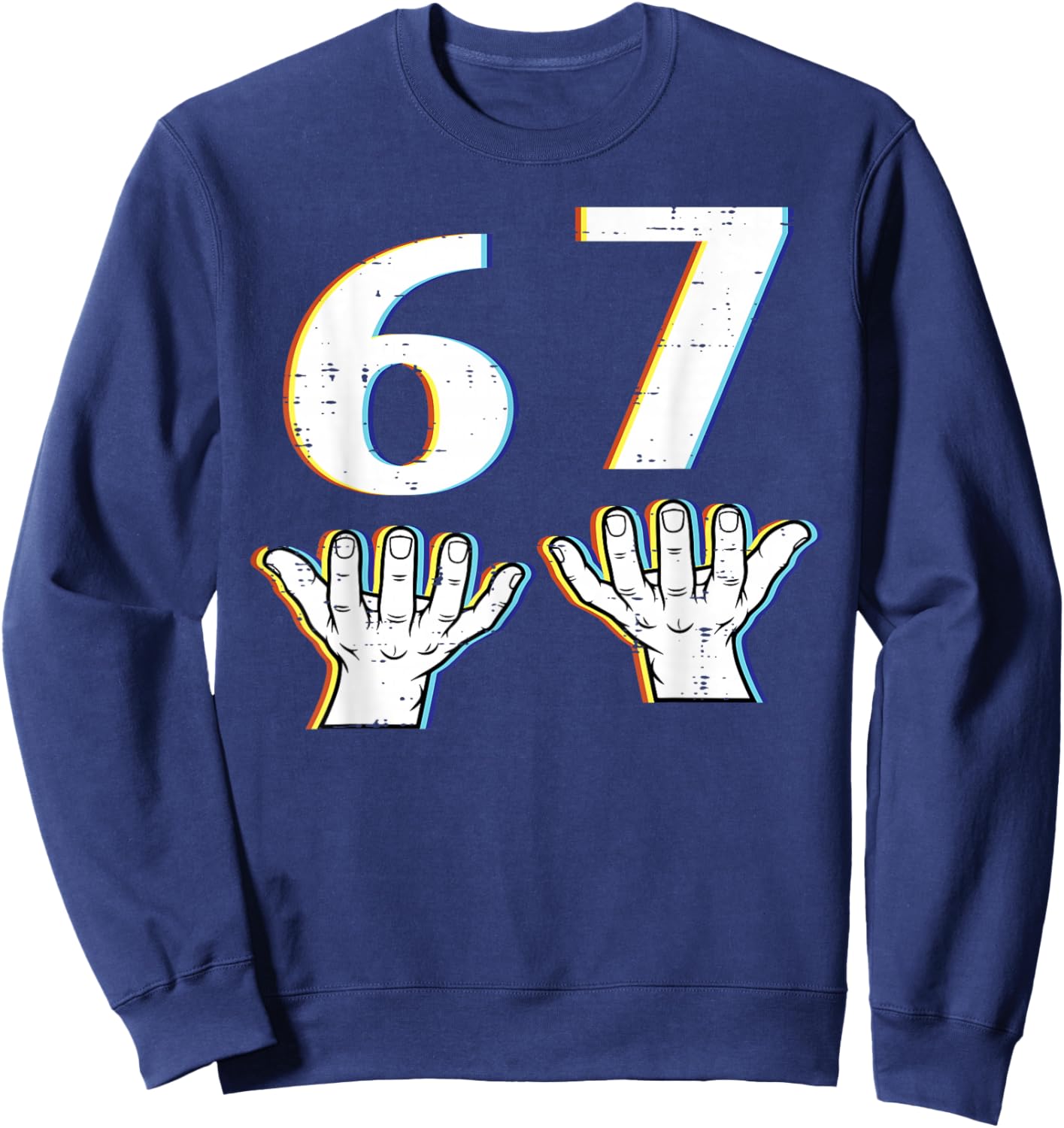 6 7 Meme Funny 67 Six Seven Gen Alpha Slang Kids Boys Youth Sweatshirt - Sweatshirt | Navy