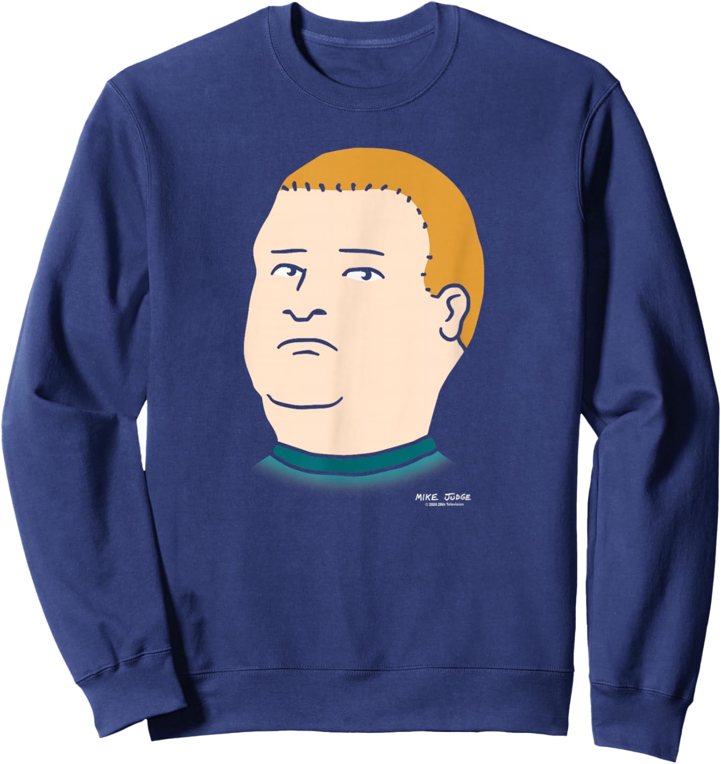 King of The Hill Bobby Hill Oversized Portrait Retro Cartoon Sweatshirt - Sweatshirt | Navy