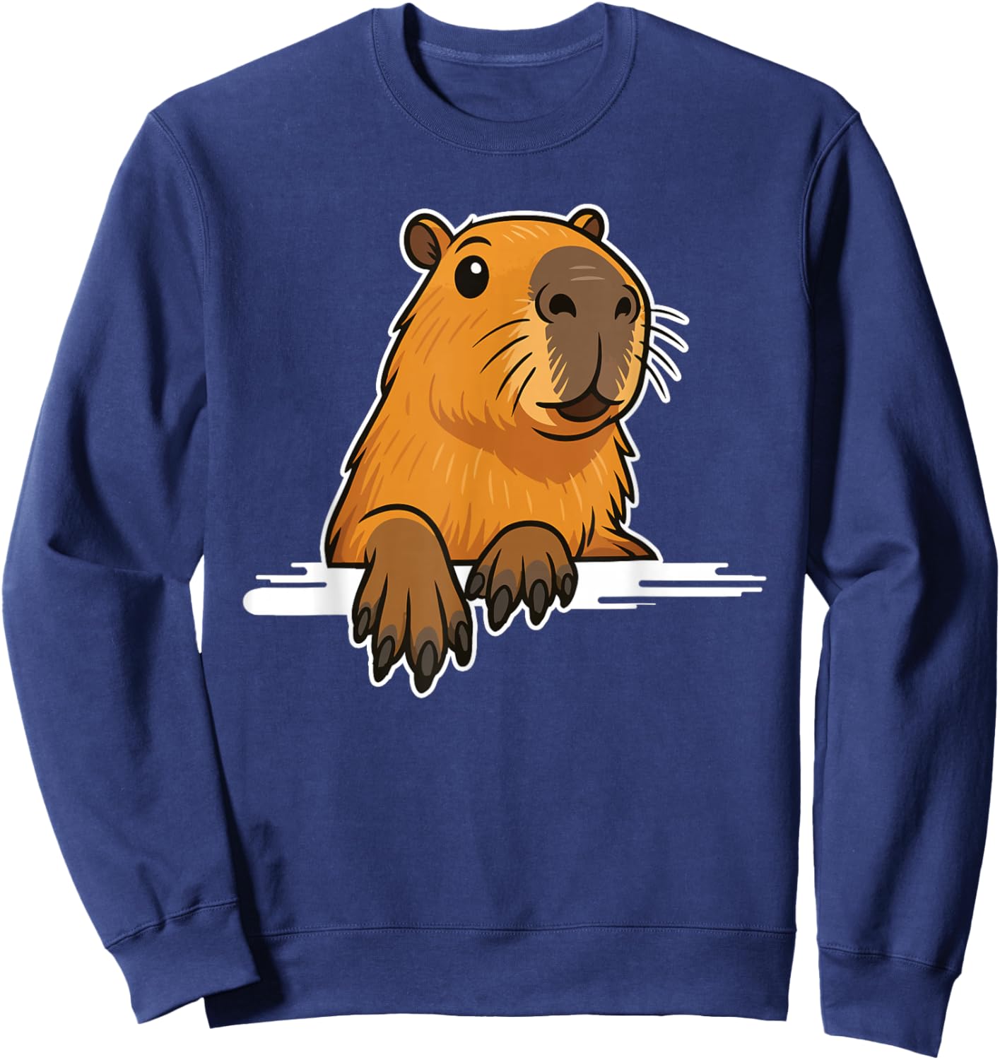 Capybara Cute Paws Men Women Kids Funny Capybara Sweatshirt - Sweatshirt | Navy