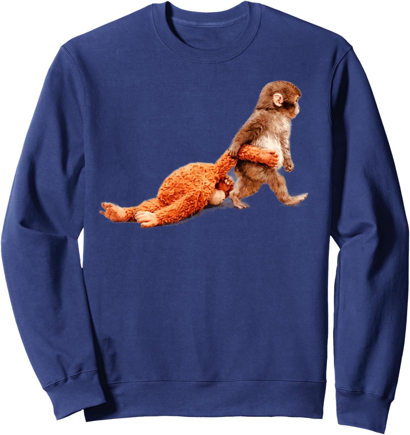 Baby Monkey Punch with Stuffed Buddy Sweatshirt - Sweatshirt | Navy