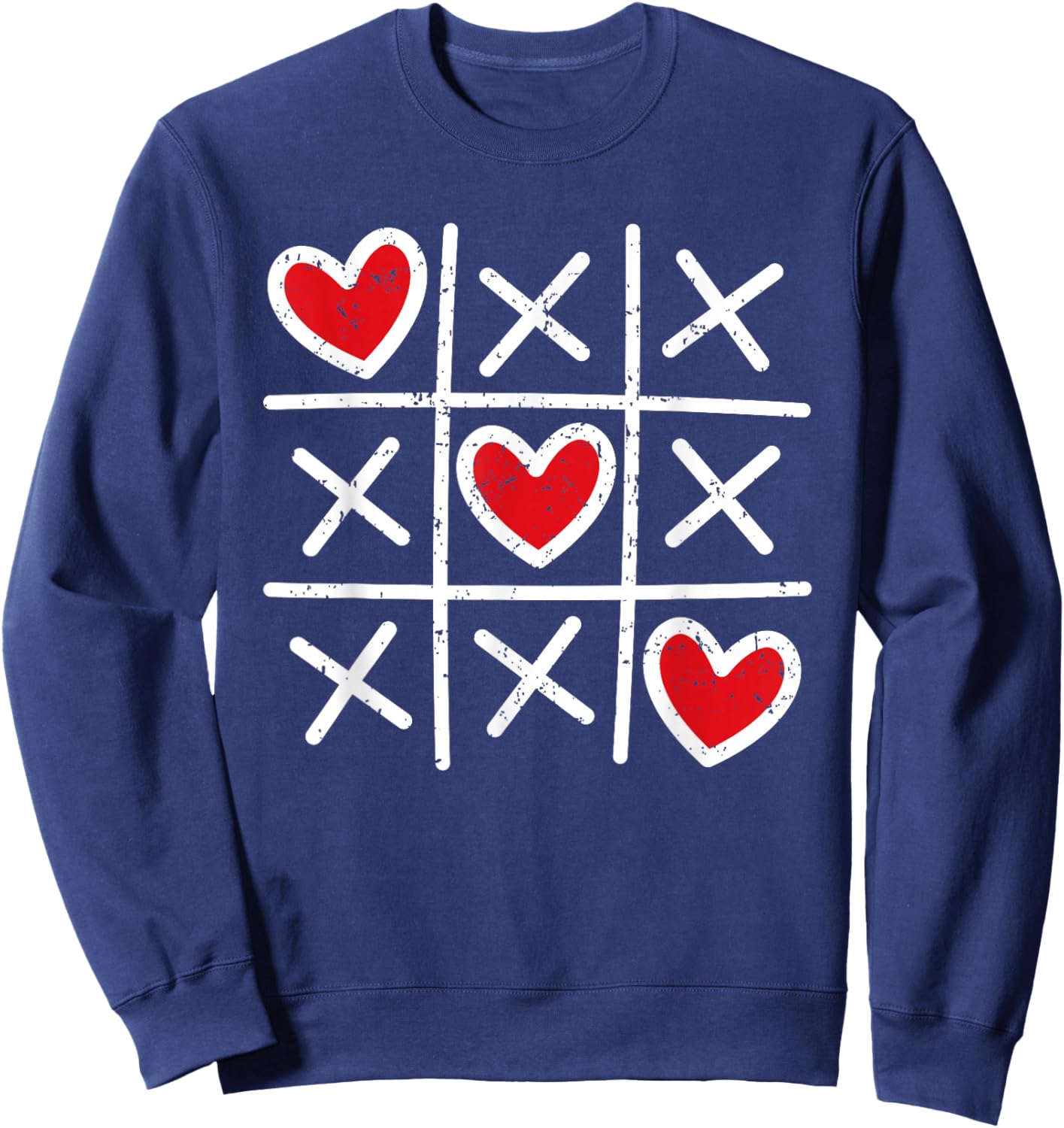 Cute Heart Valentines Day Graphic Love Hearts Boys Girls Sweatshirt - Sweatshirt | Navy